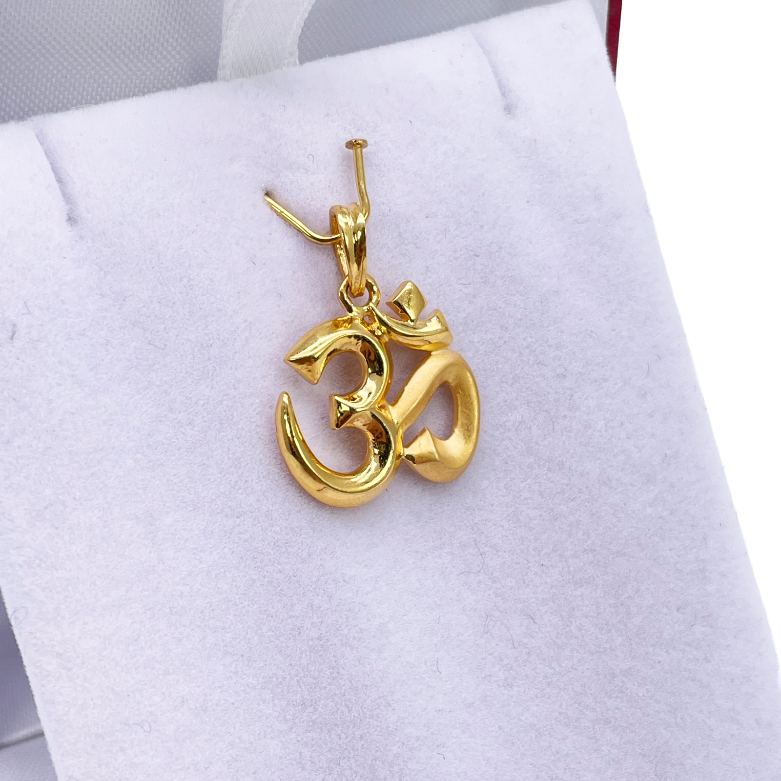22ct Yellow Gold High Polished & Matt Finish Om Pendant 3.1gm (18x18mm) 