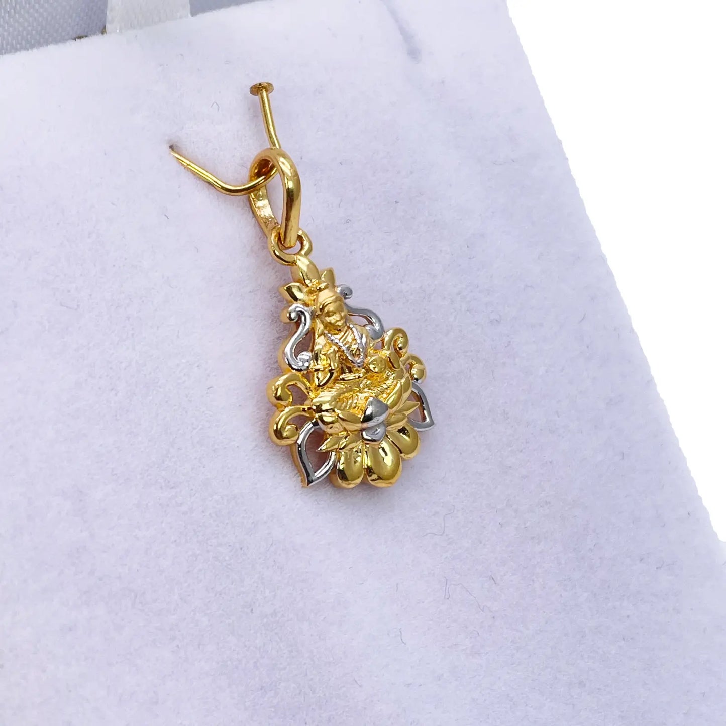 22ct Yellow Gold High Polished & Matt Lakshmi  Pendant 