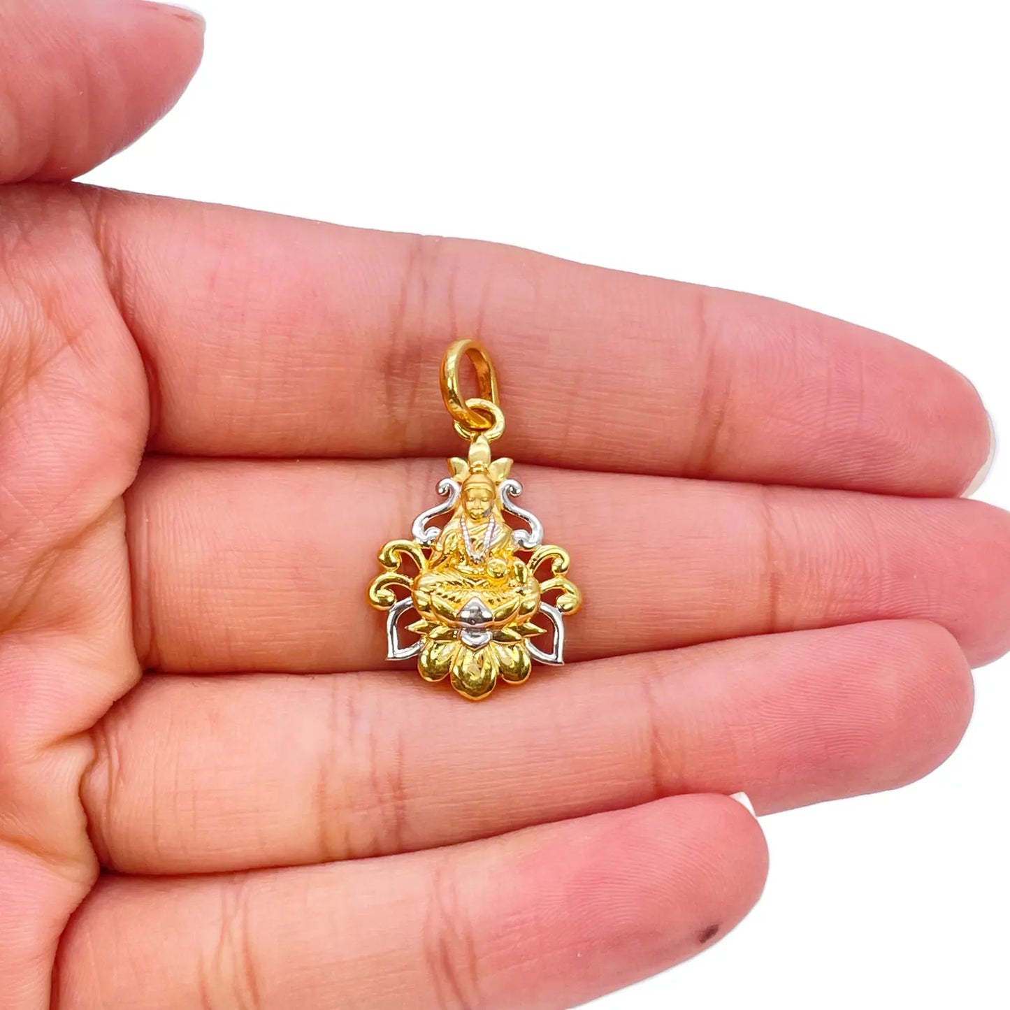 22ct Yellow Gold High Polished & Matt Lakshmi  Pendant 