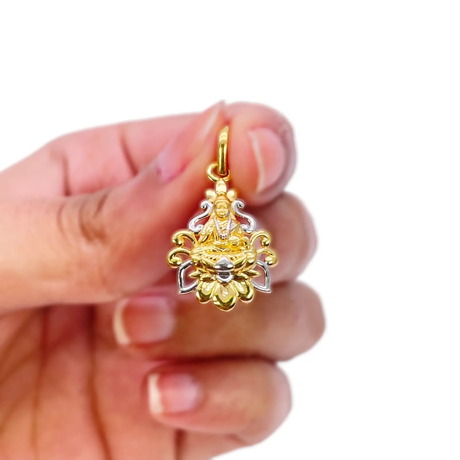 22ct Yellow Gold High Polished & Matt Lakshmi  Pendant 