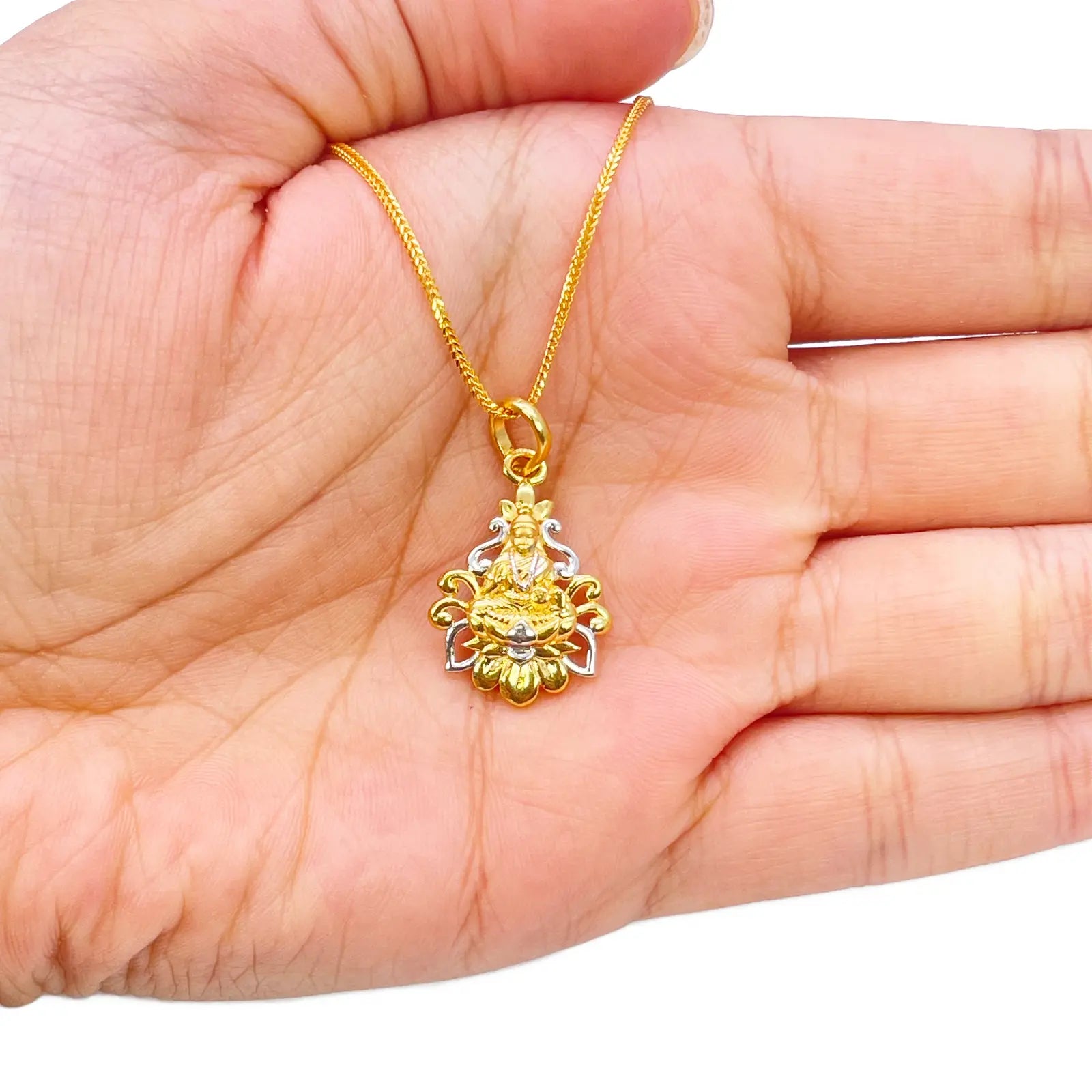 22ct Yellow Gold High Polished & Matt Lakshmi  Pendant 