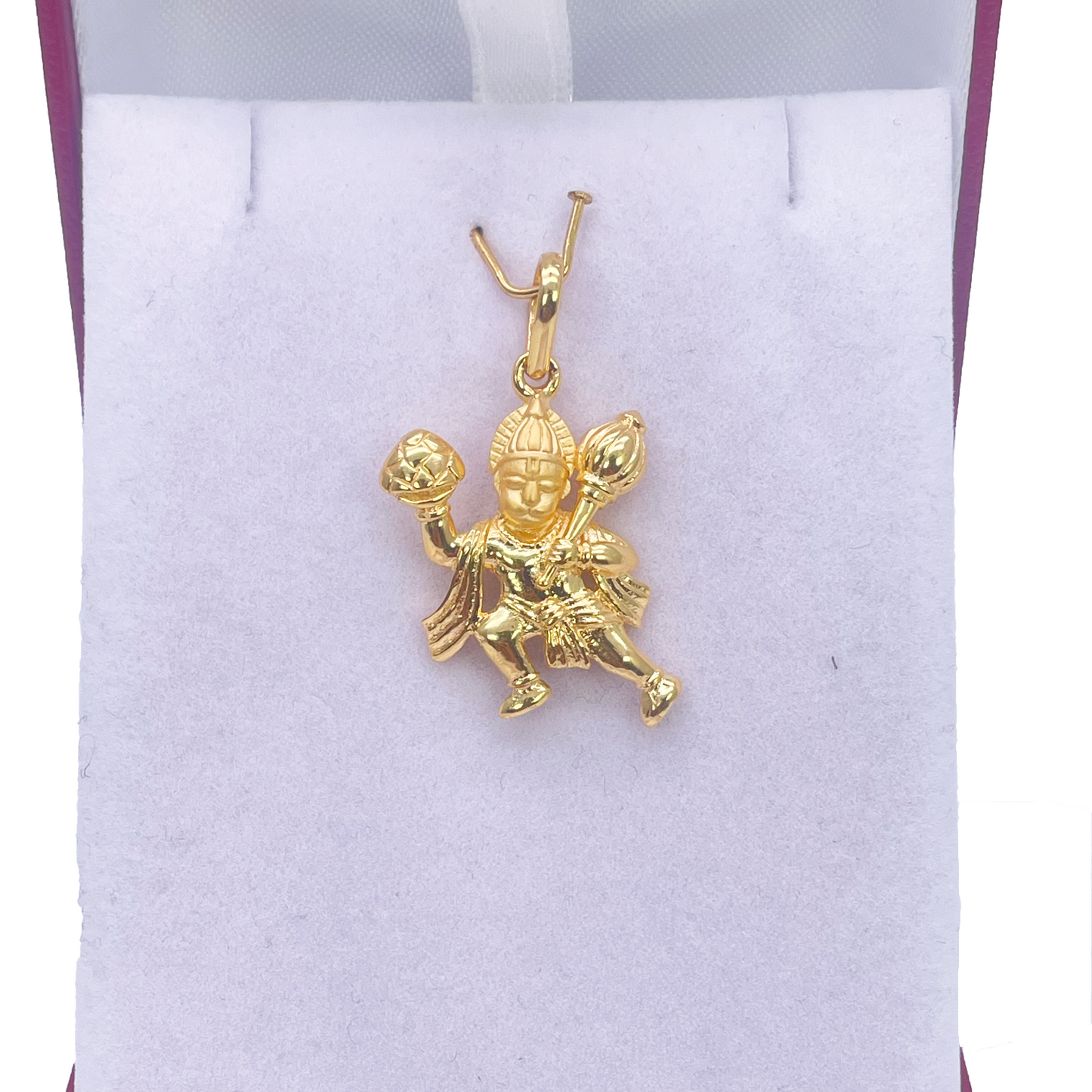 22ct Yellow Gold High Polished & Matt Hanuman Pendant