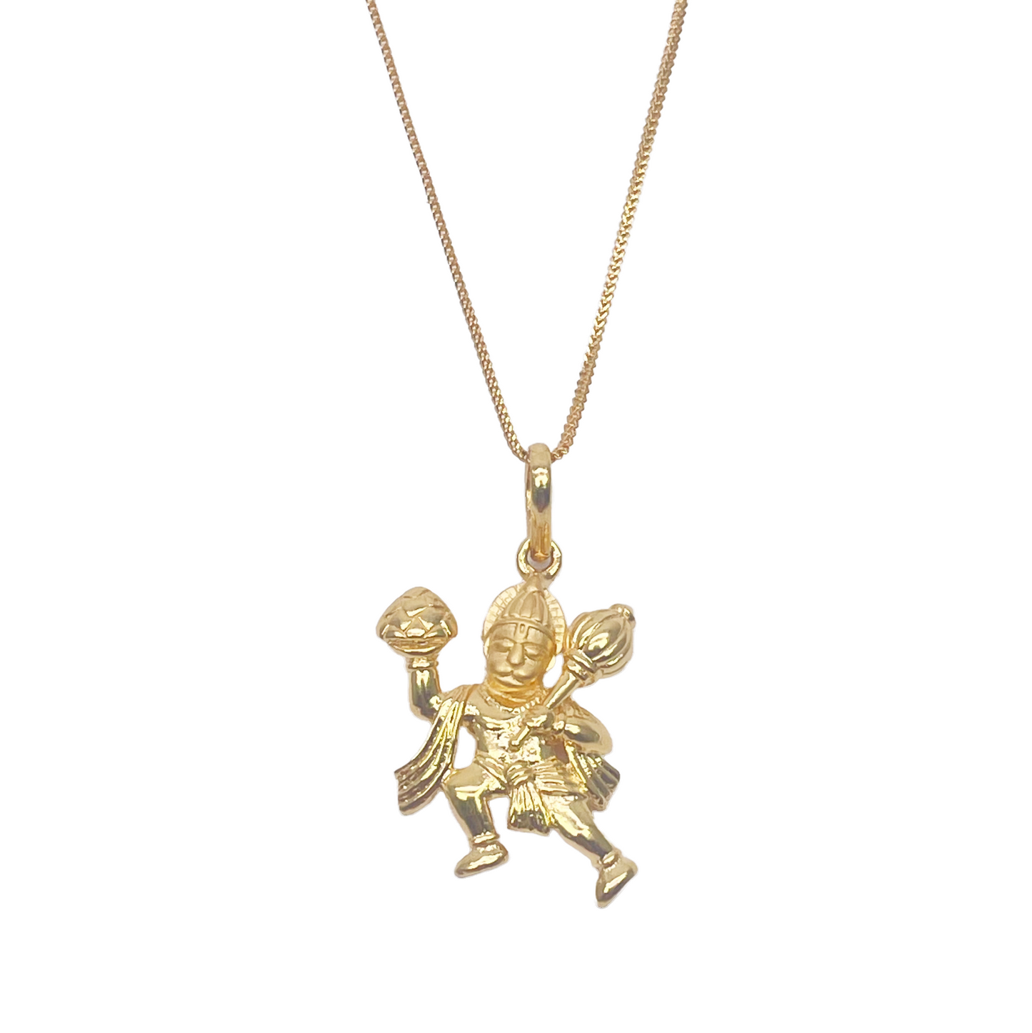 22ct Yellow Gold High Polished & Matt Hanuman Pendant