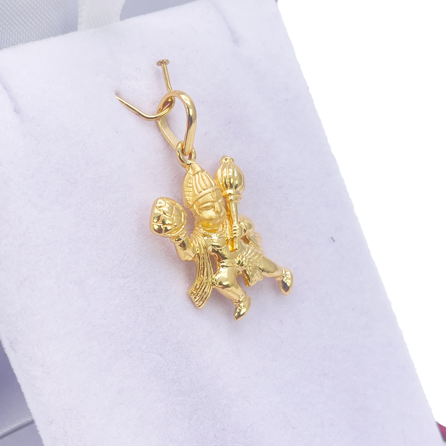 22ct Yellow Gold High Polished & Matt Hanuman Pendant