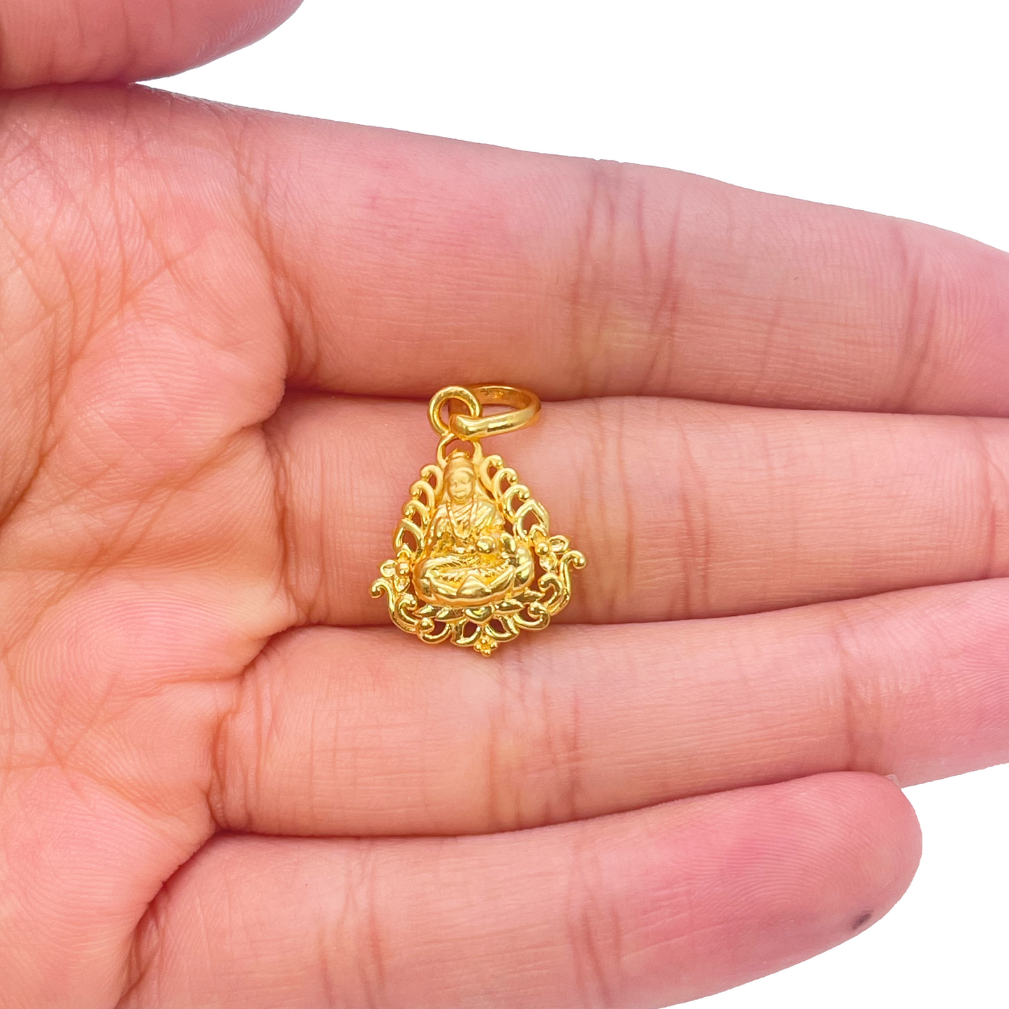 22ct Yellow Gold High Polished & Matt Lakshmi Pendant