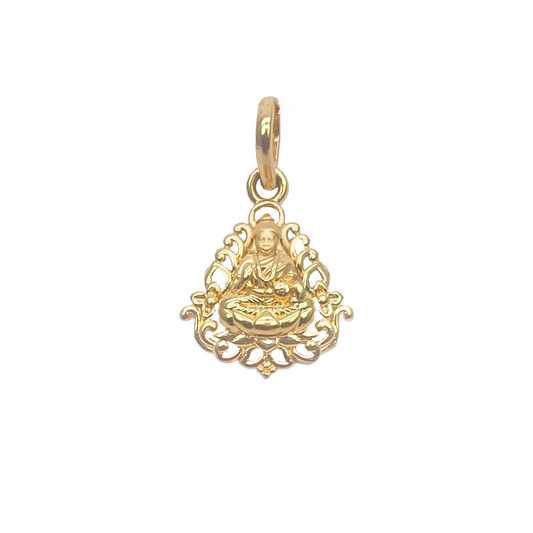 22ct Yellow Gold High Polished & Matt Lakshmi Pendant