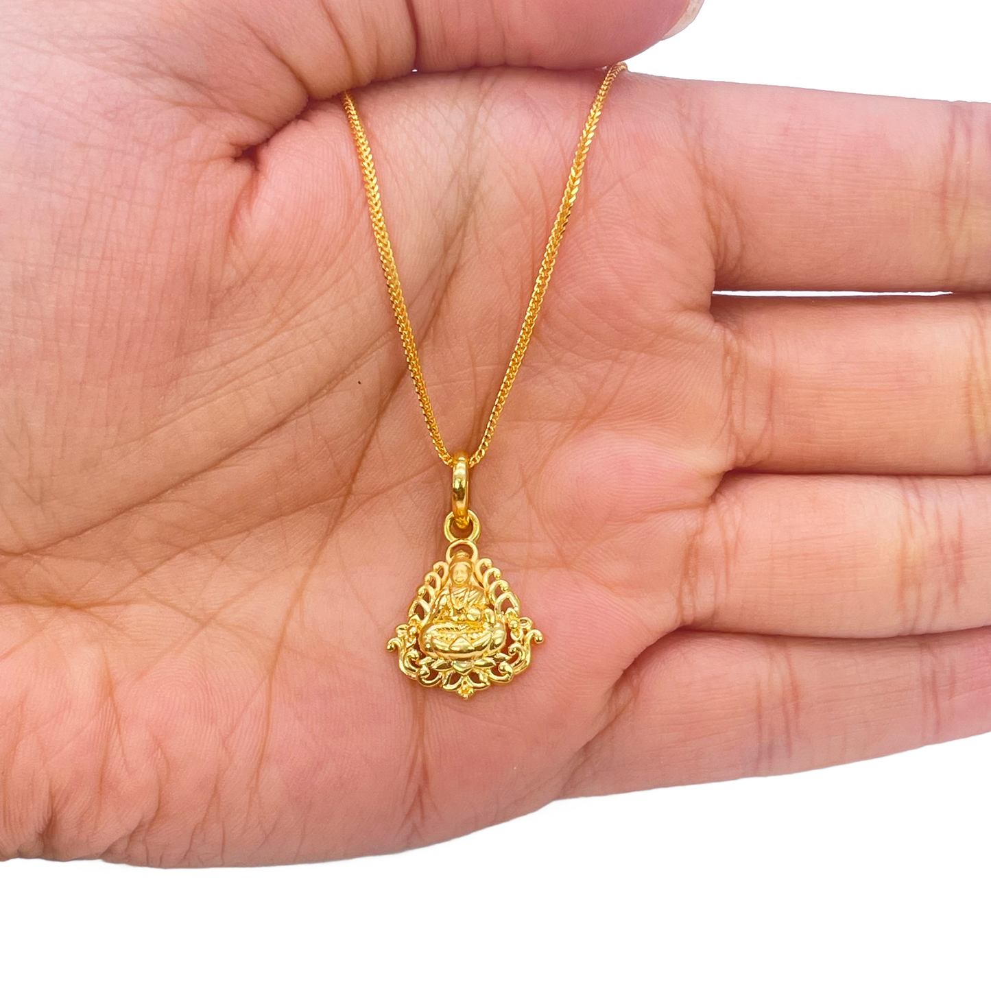 22ct Yellow Gold High Polished & Matt Lakshmi Pendant