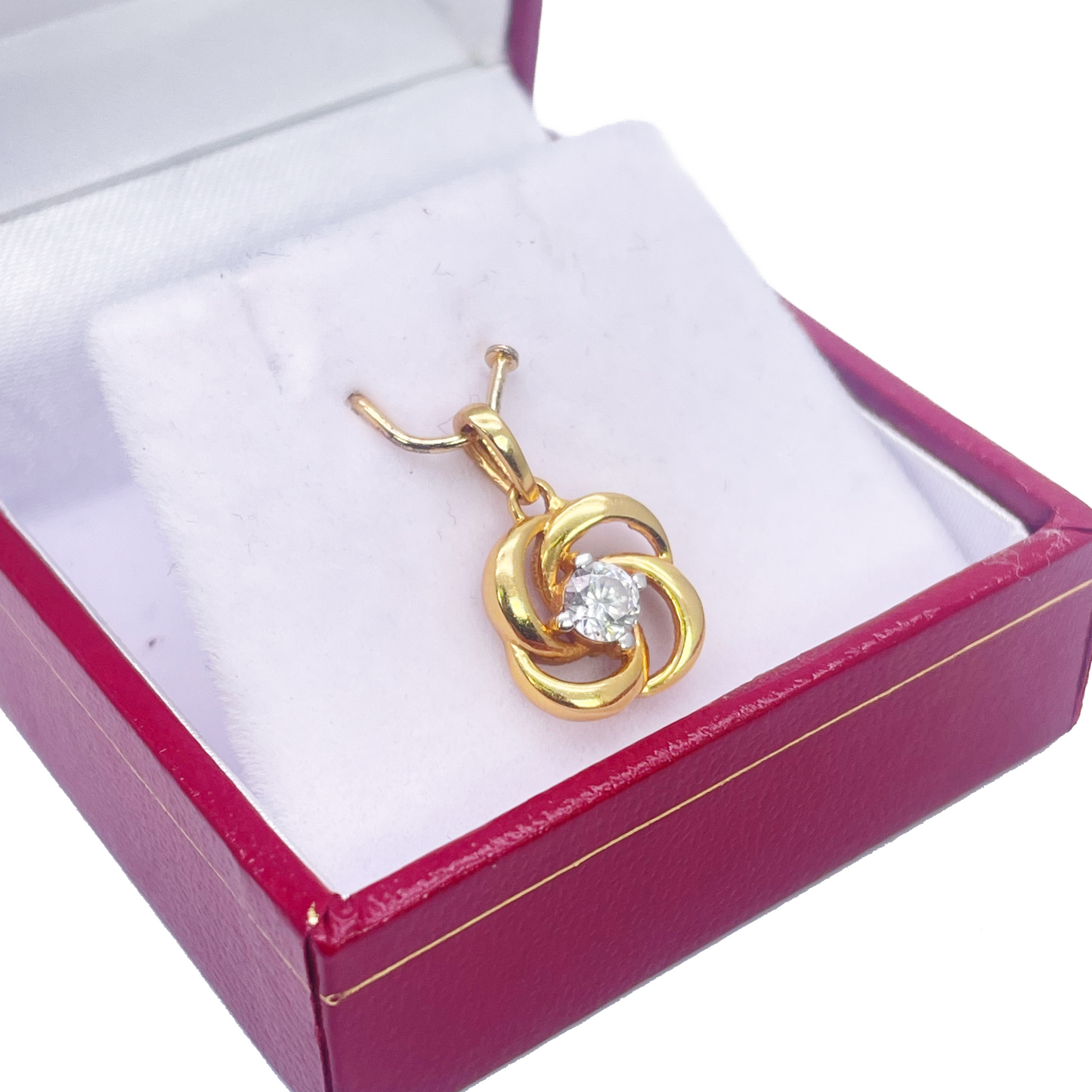 22ct Yellow Gold High Polished CZ Swirl Pendant