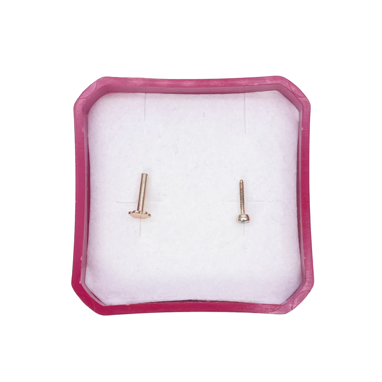 18ct White/Yellow Gold Diamond Bezel Nose Stud Pin 0.02ct