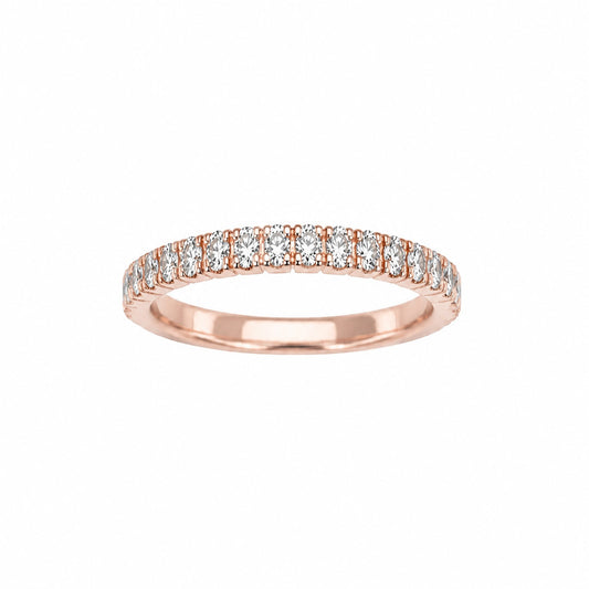 18ct Rose Gold Natural Diamond Half Eternity Ring Claw Set 0.26ct