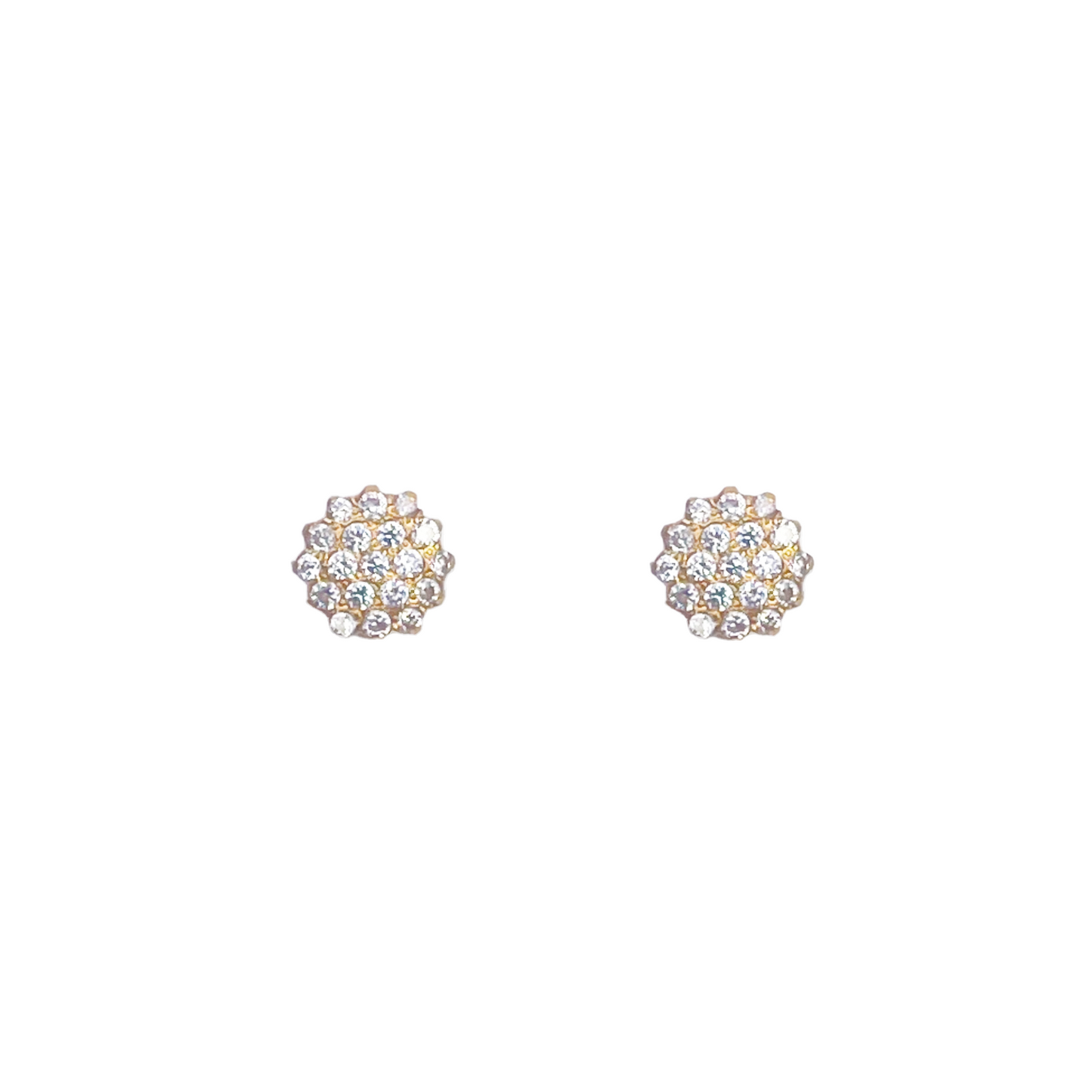 22ct Yellow Gold Fancy Cubic Zirconia Sparkly Stud Earrings