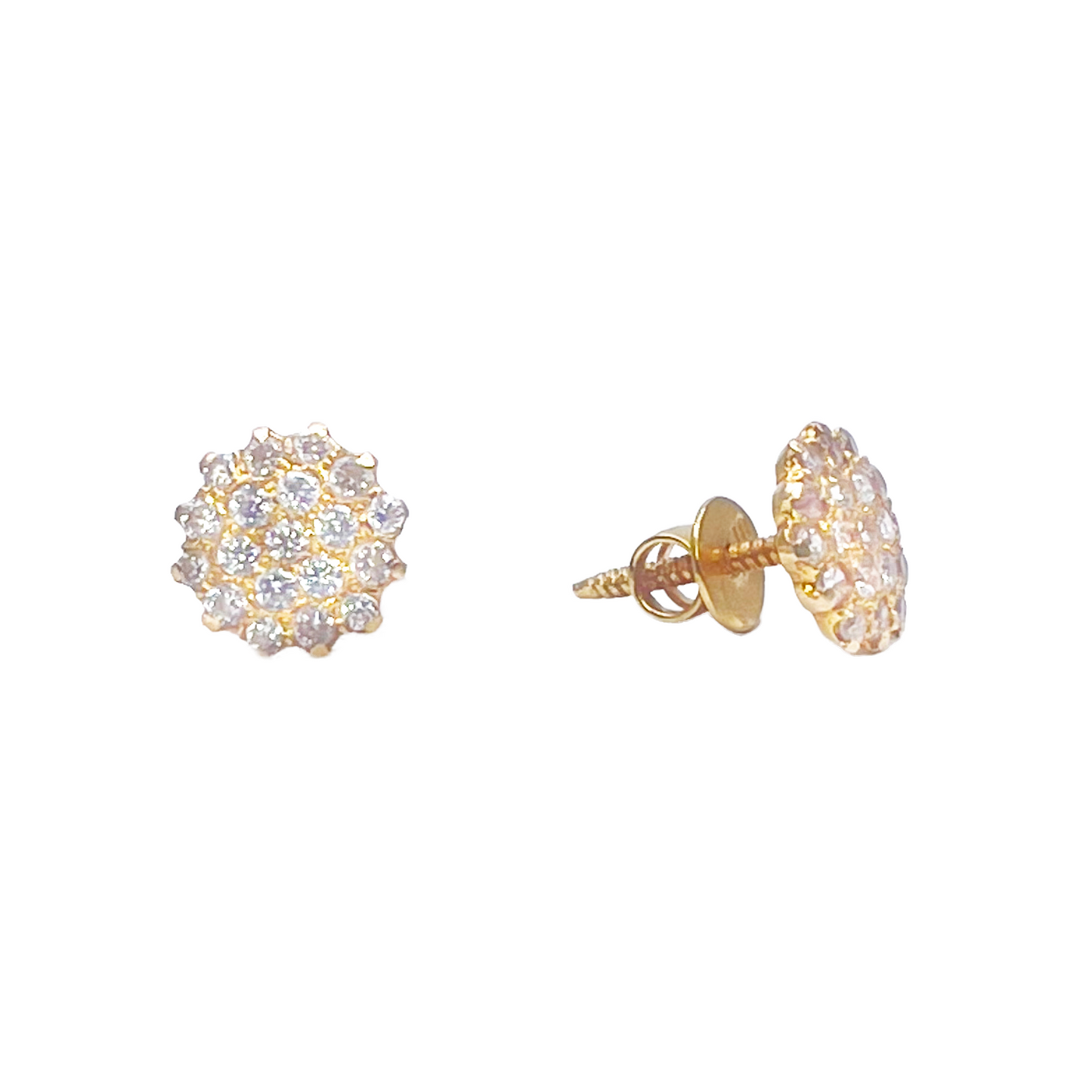 22ct Yellow Gold Fancy Cubic Zirconia Sparkly Stud Earrings