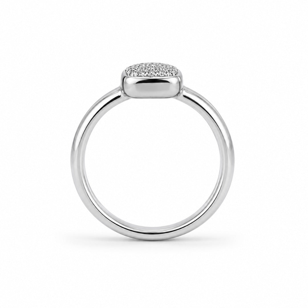 18ct White Gold Elegant Diamond Square Ring 0.15ct