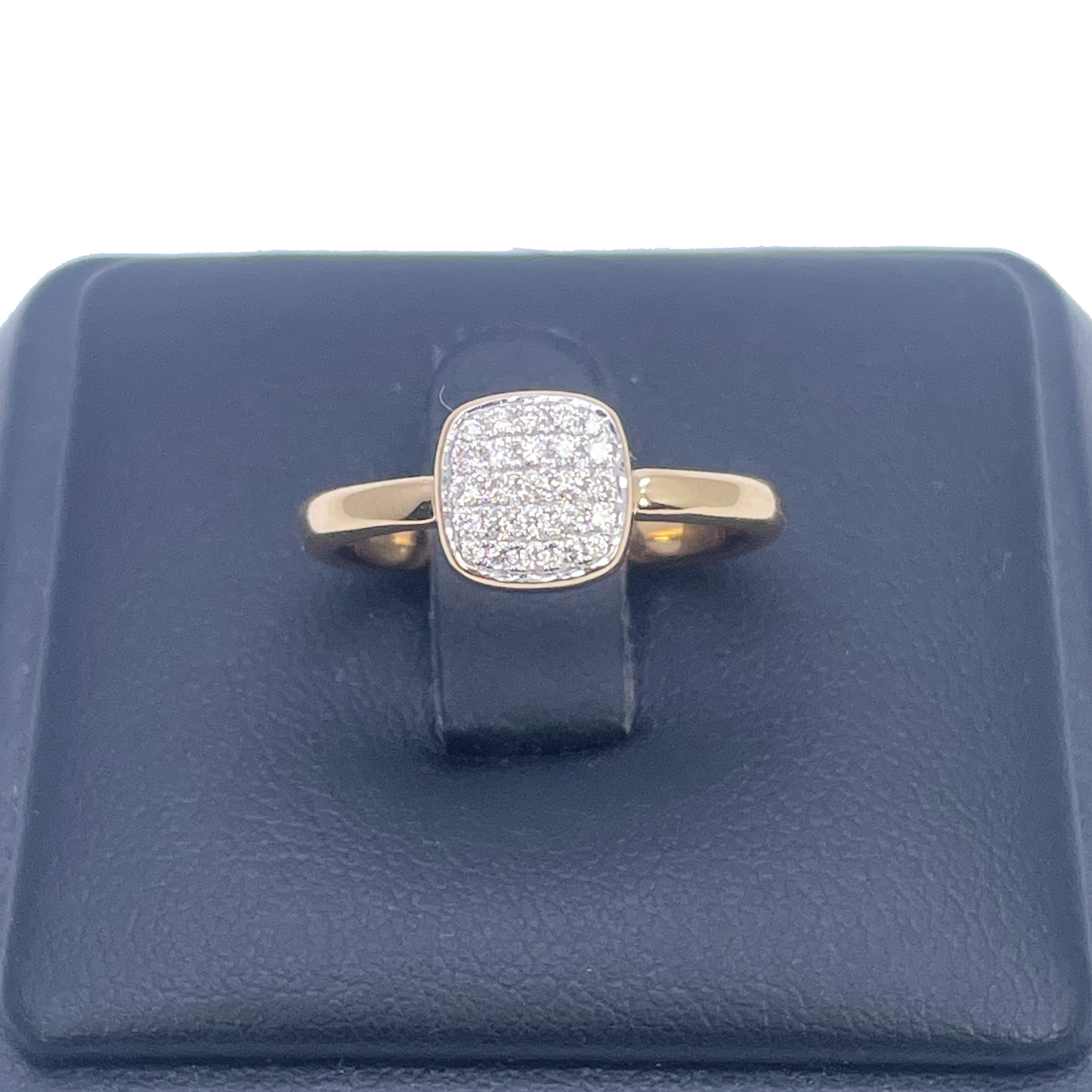 18ct Yellow Gold Elegant Diamond Square Ring 0.16ct