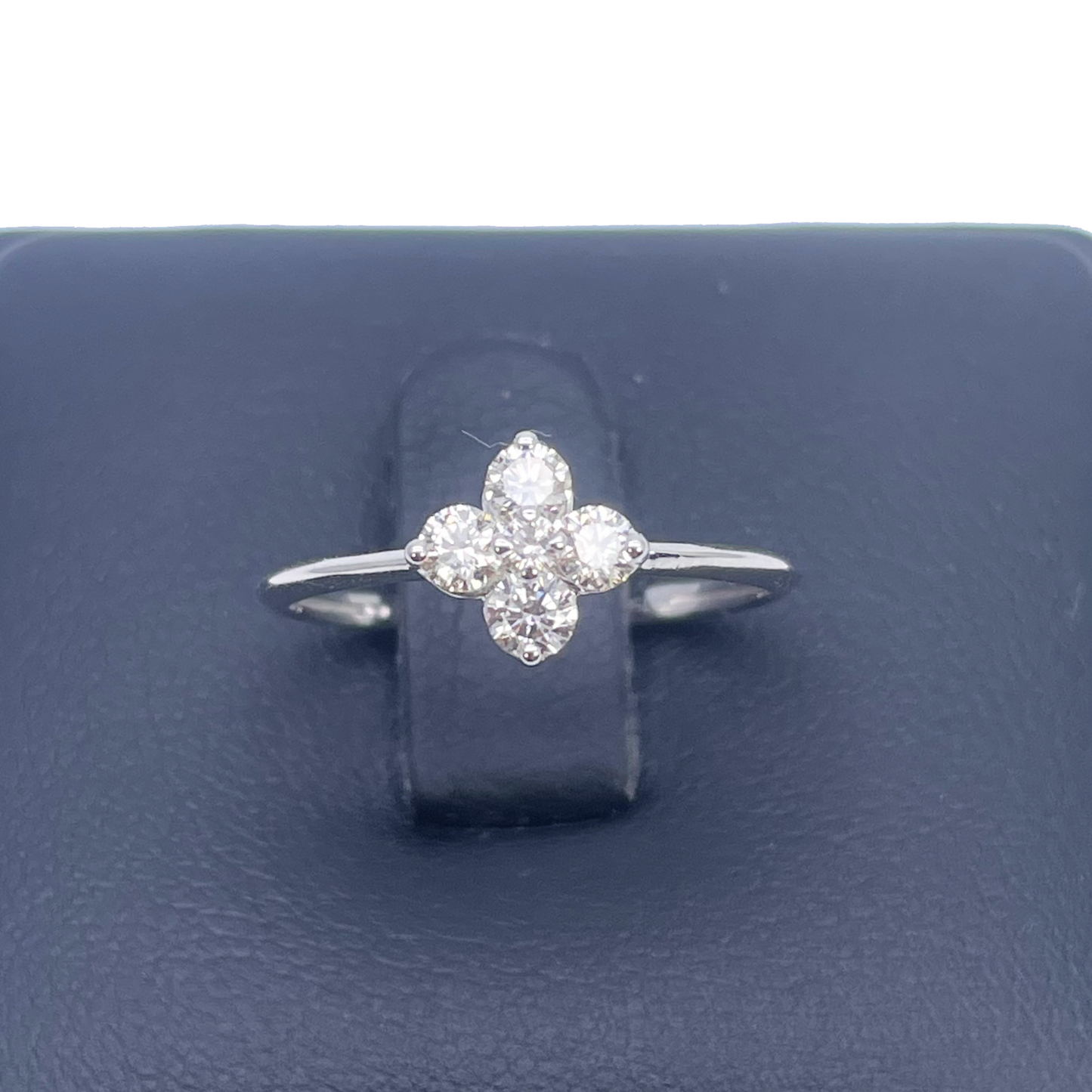 18ct White Gold Small Diamond Flower Ring 0.36ct