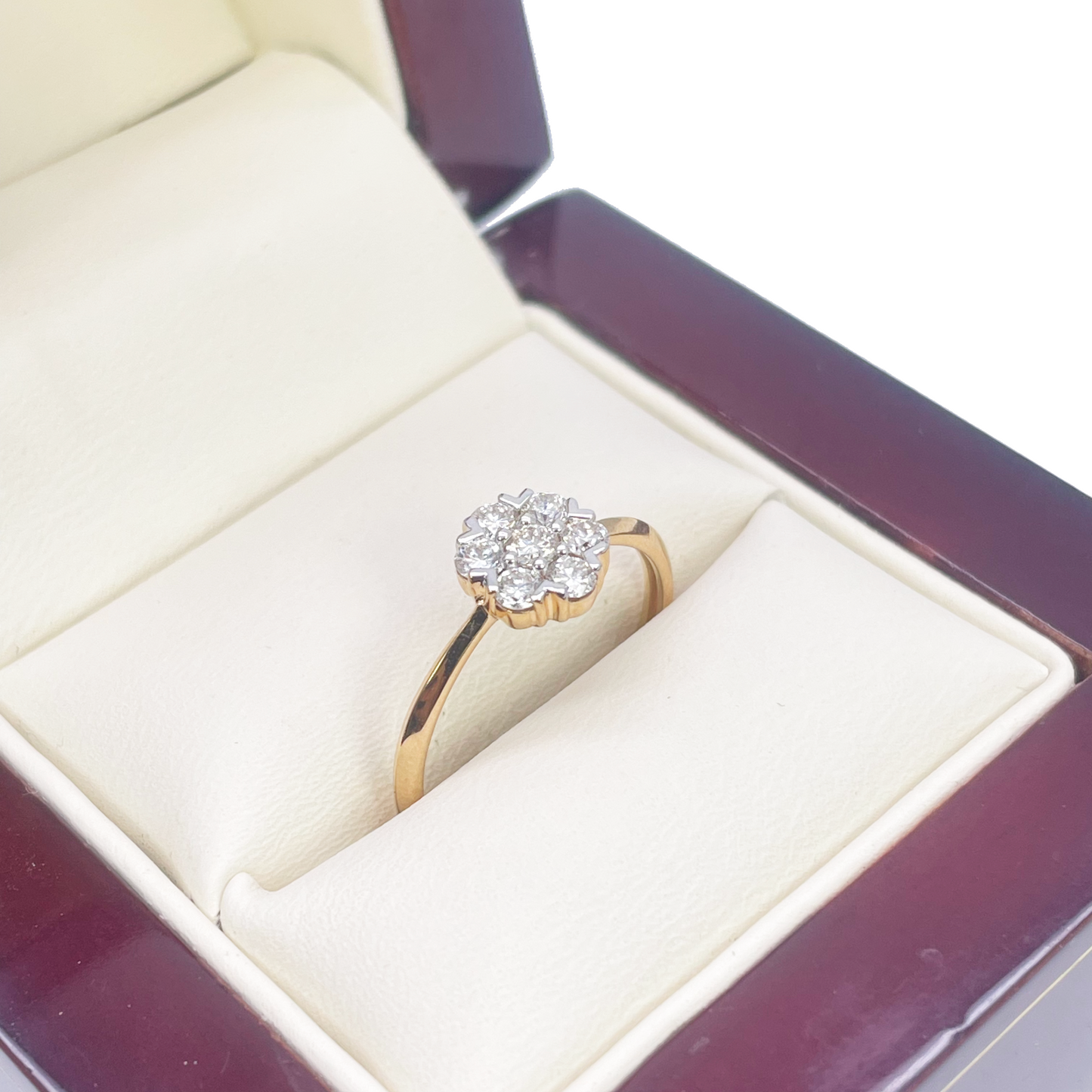 18ct Yellow Gold Elegant Floral Diamond Ring 0.37ct