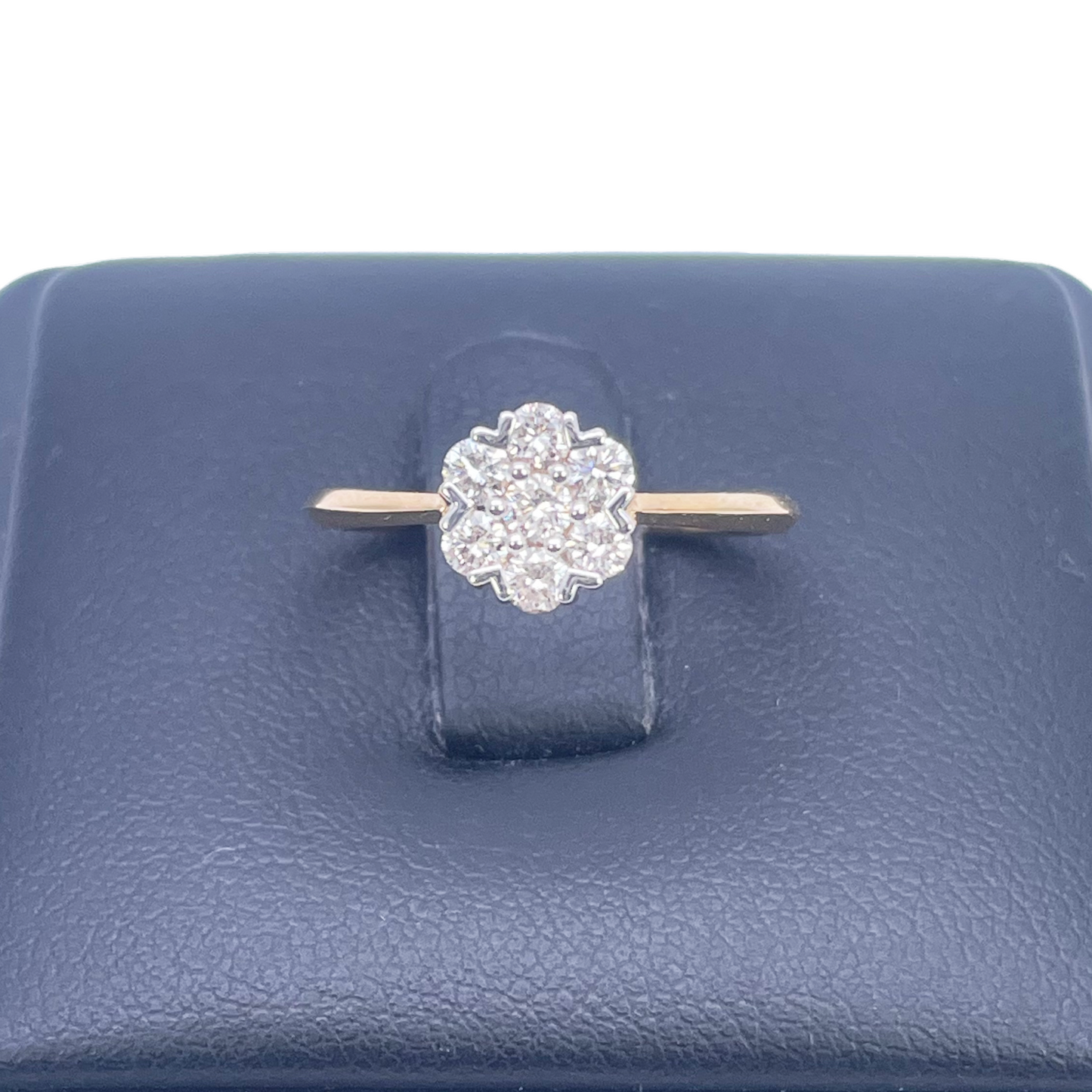 18ct Yellow Gold Elegant Floral Diamond Ring 0.37ct