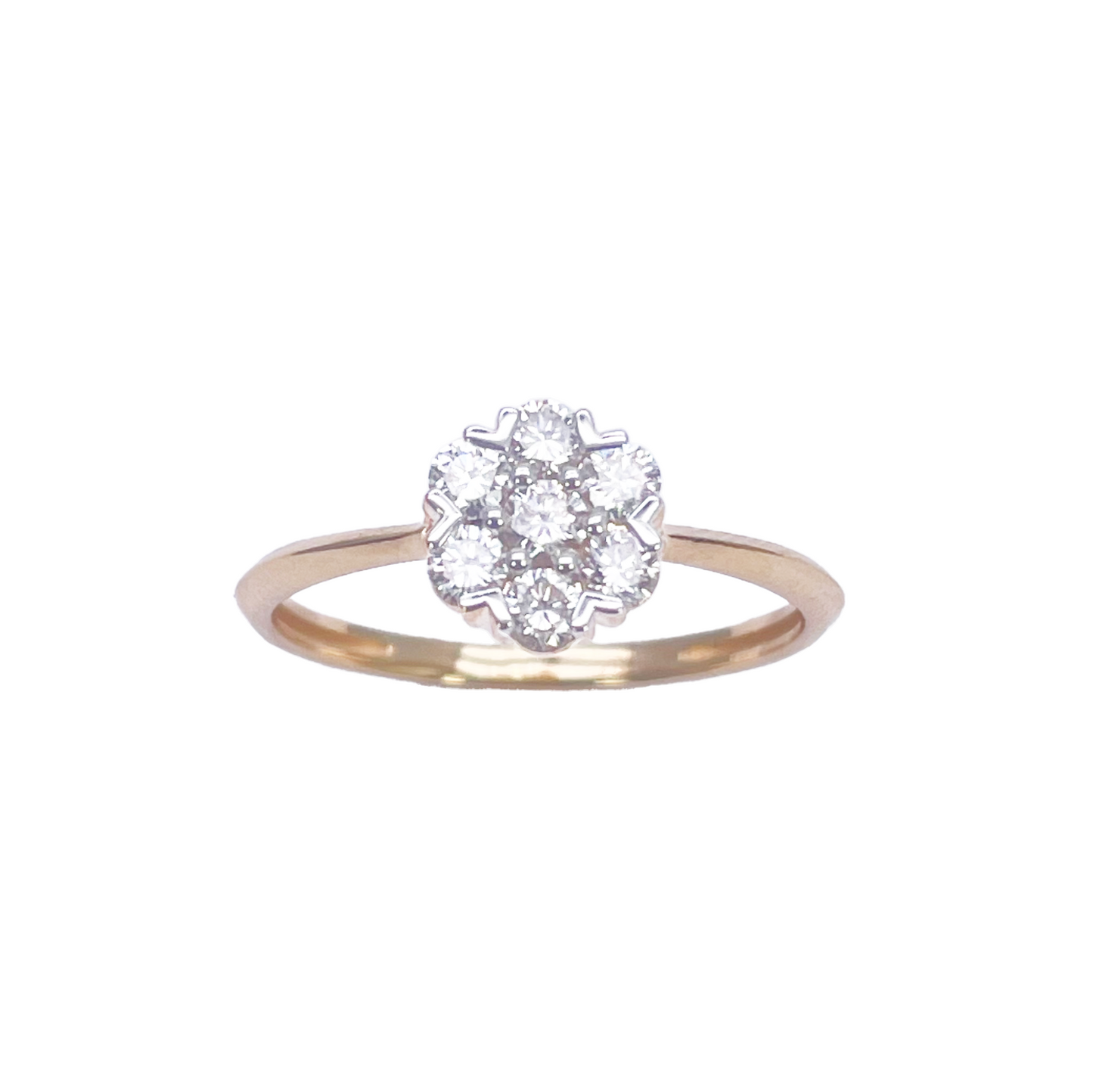 18ct Yellow Gold Elegant Floral Diamond Ring 0.37ct