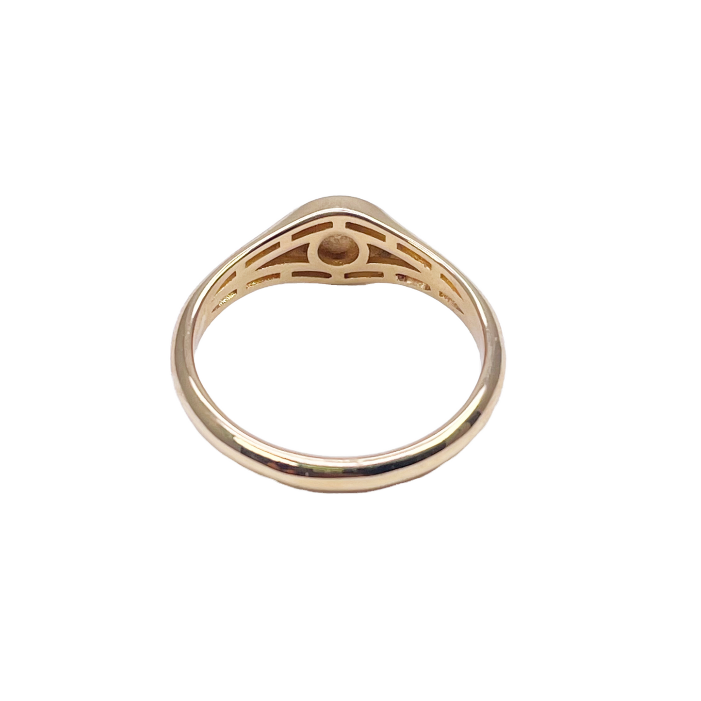 22ct Yellow Gold High Polished Round Women's Signet Ring