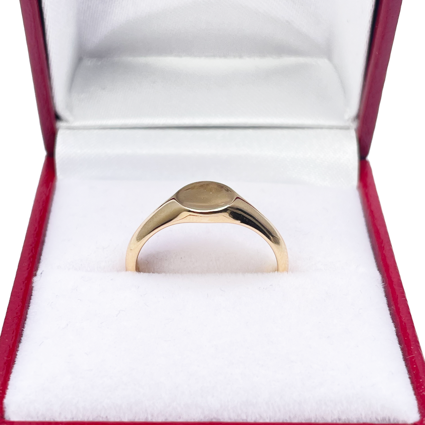 22ct Yellow Gold High Polished Round Women's Signet Ring