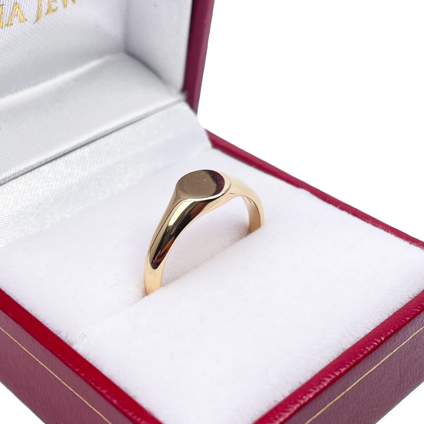 22ct Yellow Gold High Polished Round Women's Signet Ring