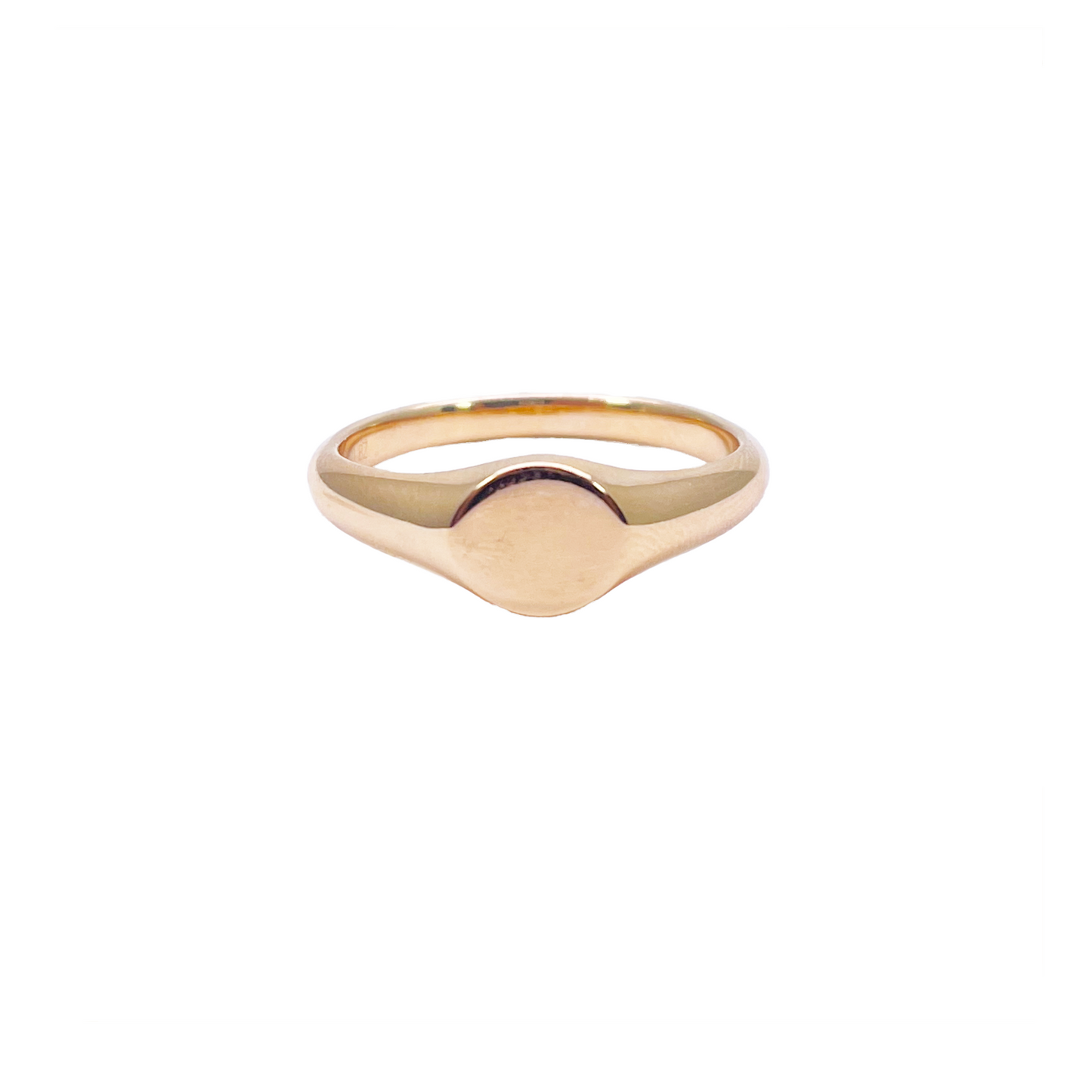 22ct Yellow Gold High Polished Round Women's Signet Ring