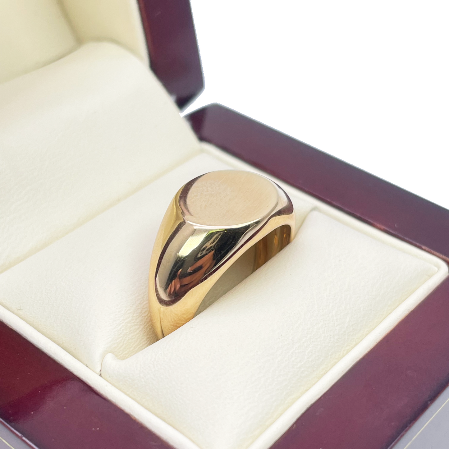 22ct Yellow Gold High Polished Round Gents Signet Pinky Ring