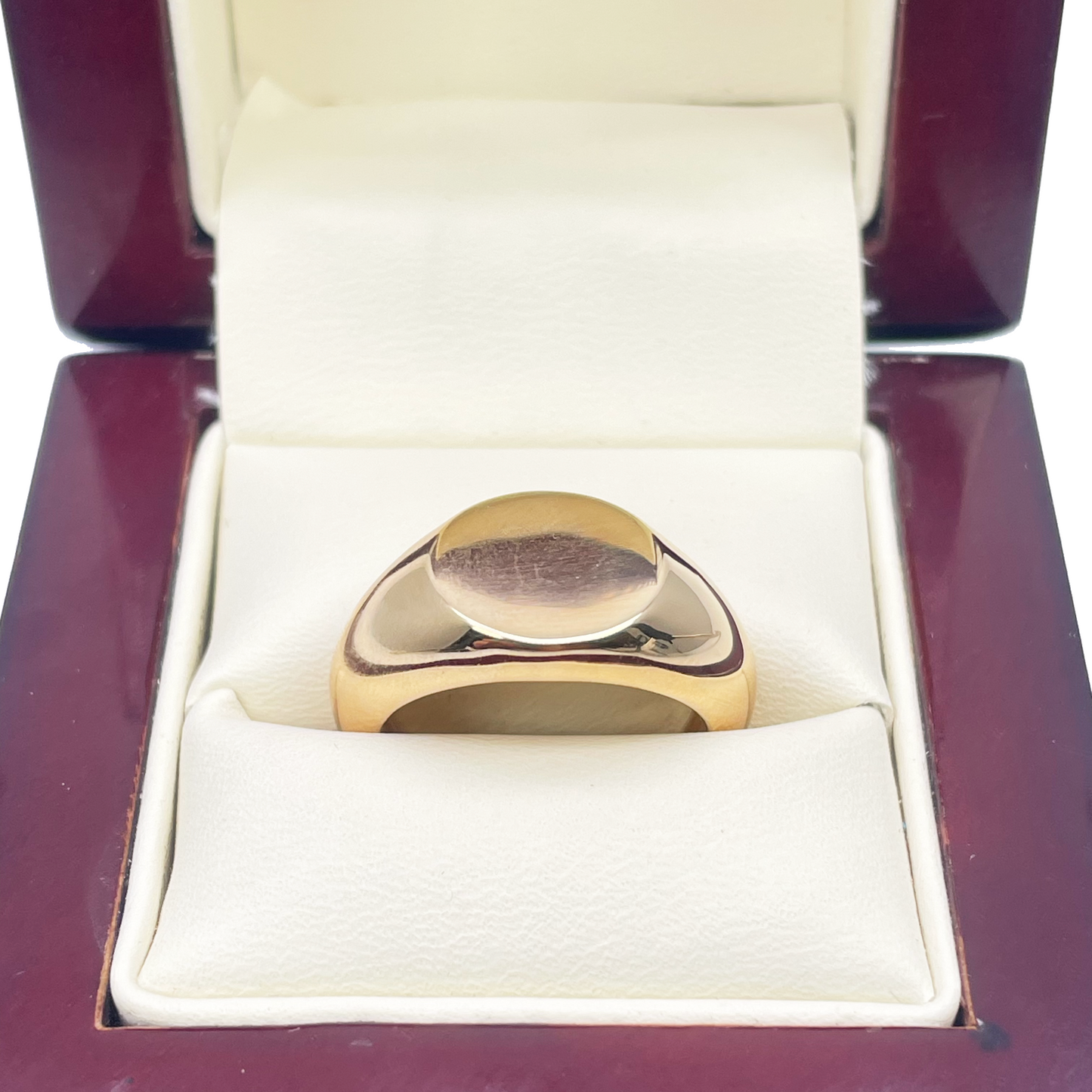 22ct Yellow Gold High Polished Round Gents Signet Pinky Ring