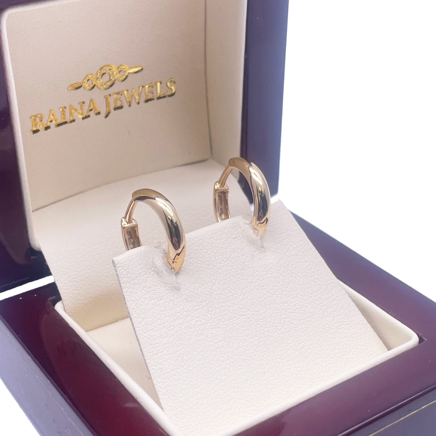 18ct Yellow Gold Pair Of Hoop Huggie Earrings 10.8mm Diameter