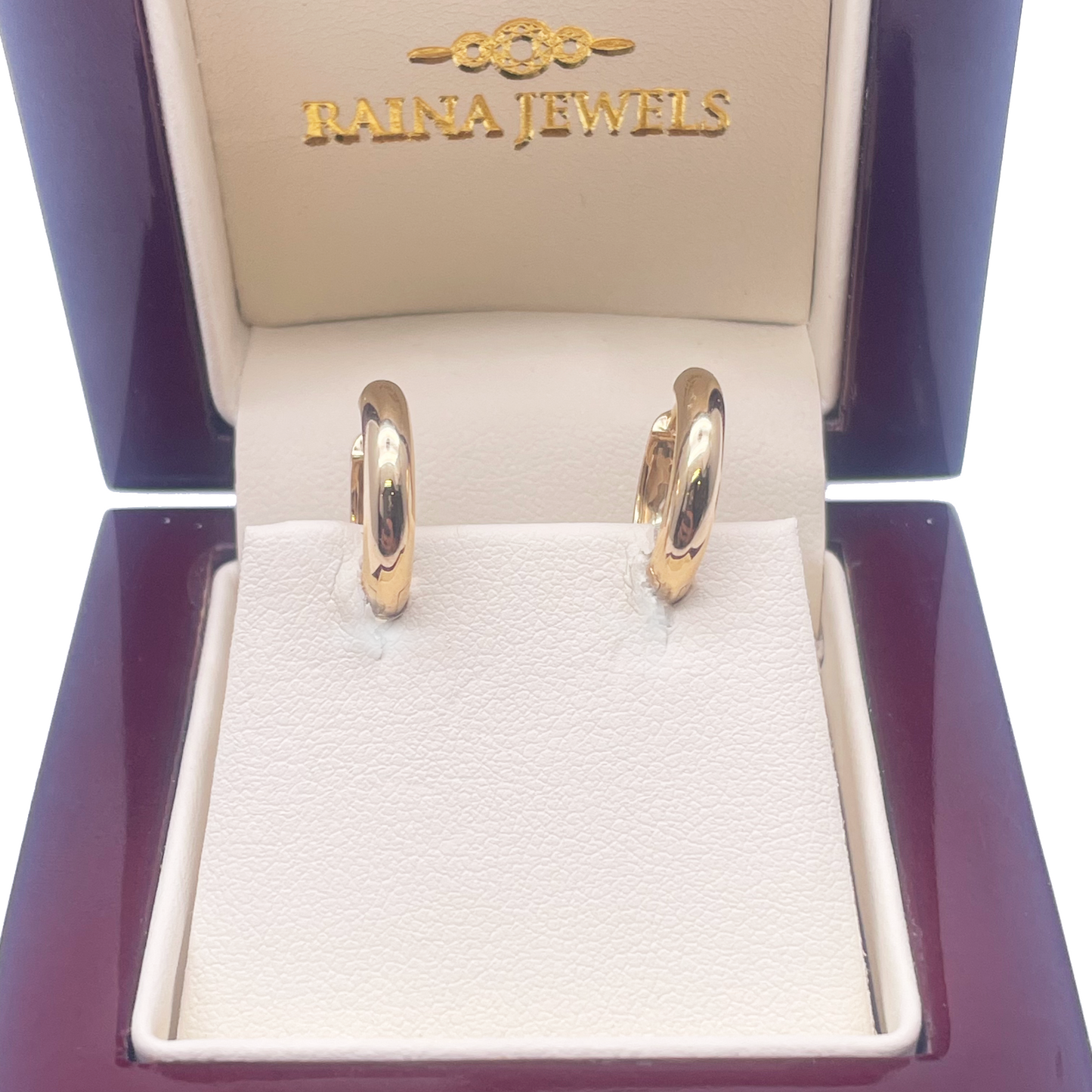 18ct Yellow Gold Pair Of Hoop Huggie Earrings 10.8mm Diameter