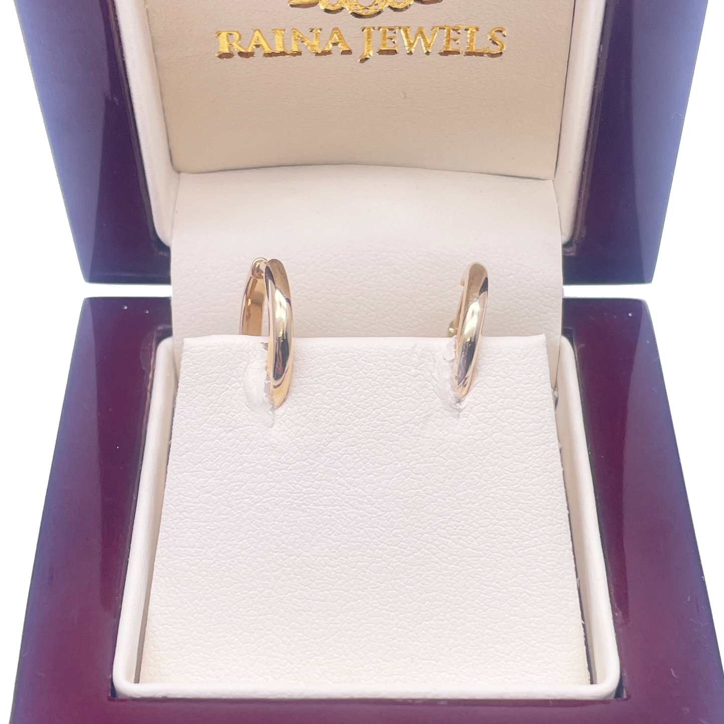 18ct Yellow Gold Pair Of Hoop Huggie Earrings 12.4mm Diameter