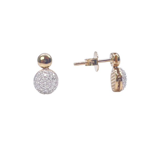 18ct Yellow Gold Natural Diamond Drop/Dangle Stud Earrings 0.28ct