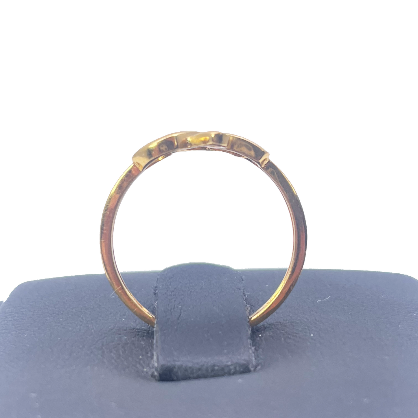 22ct Yellow Gold Polished & Matt Floral Minimalist Ring