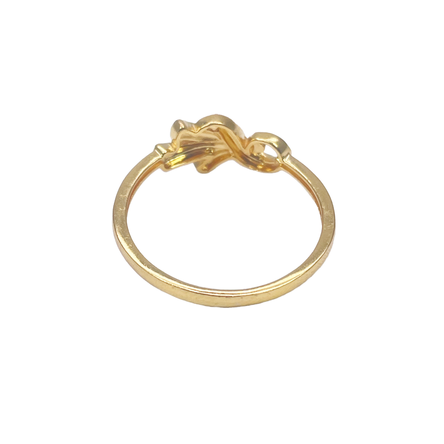 22ct Yellow Gold Polished & Matt Floral Minimalist Ring