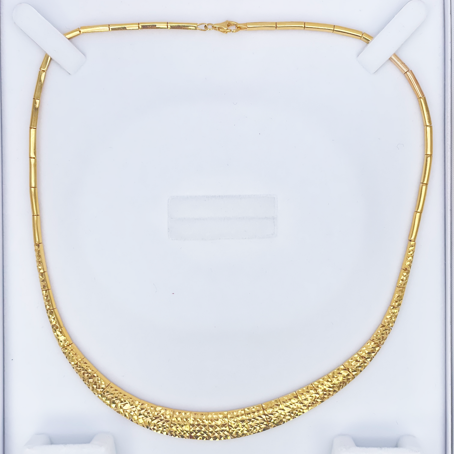 22ct Yellow Gold Diamond Cut Shimmer Textured Necklace 16'' inches 