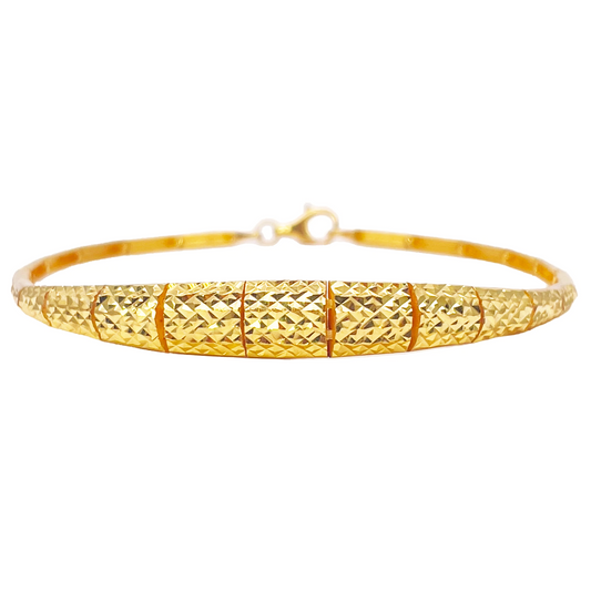 22ct Gold Bracelet Diamond Cut Shimmer Textured 6.7 Inches 