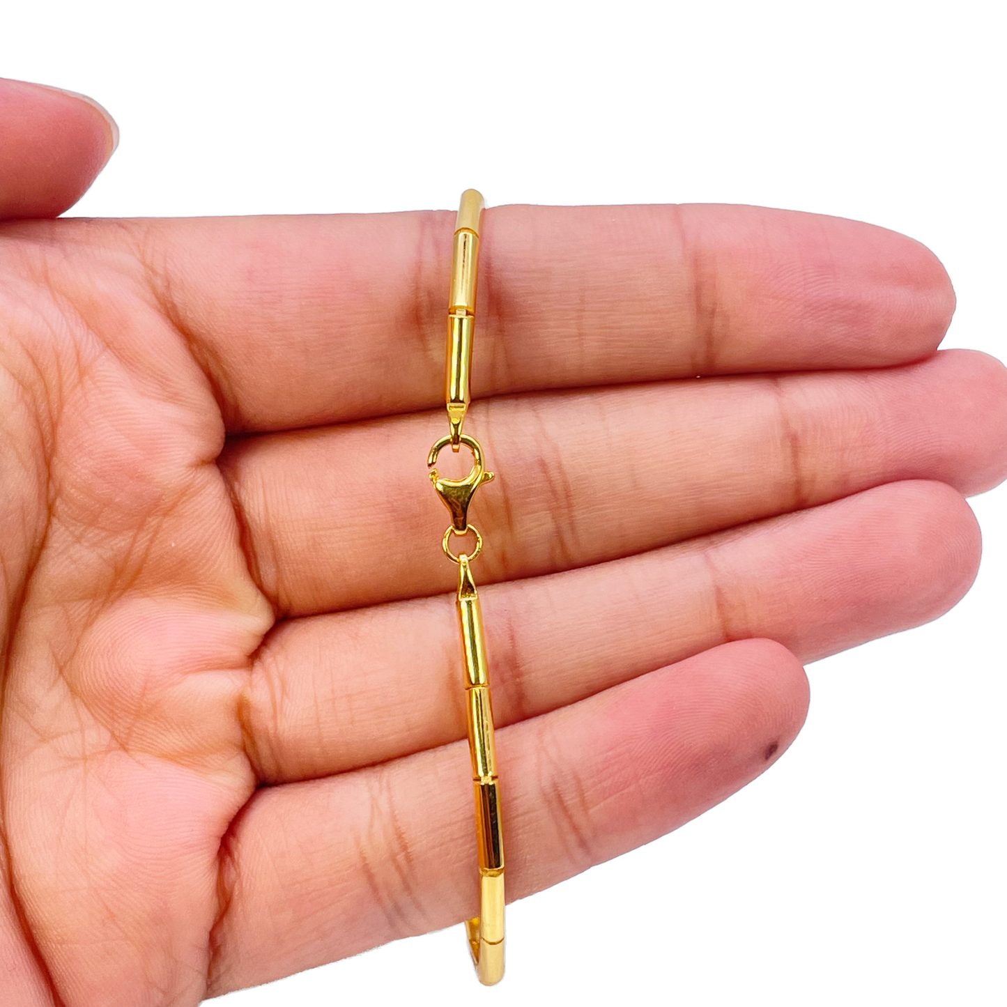 22ct Gold Bracelet Diamond Cut Shimmer Textured 6.7 Inches 