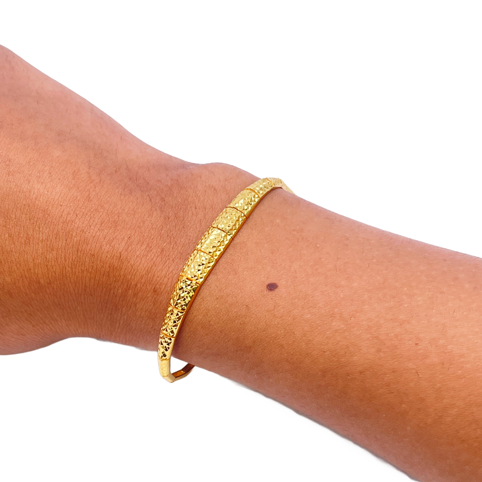 22ct Gold Bracelet Diamond Cut Shimmer Textured 6.7 Inches 