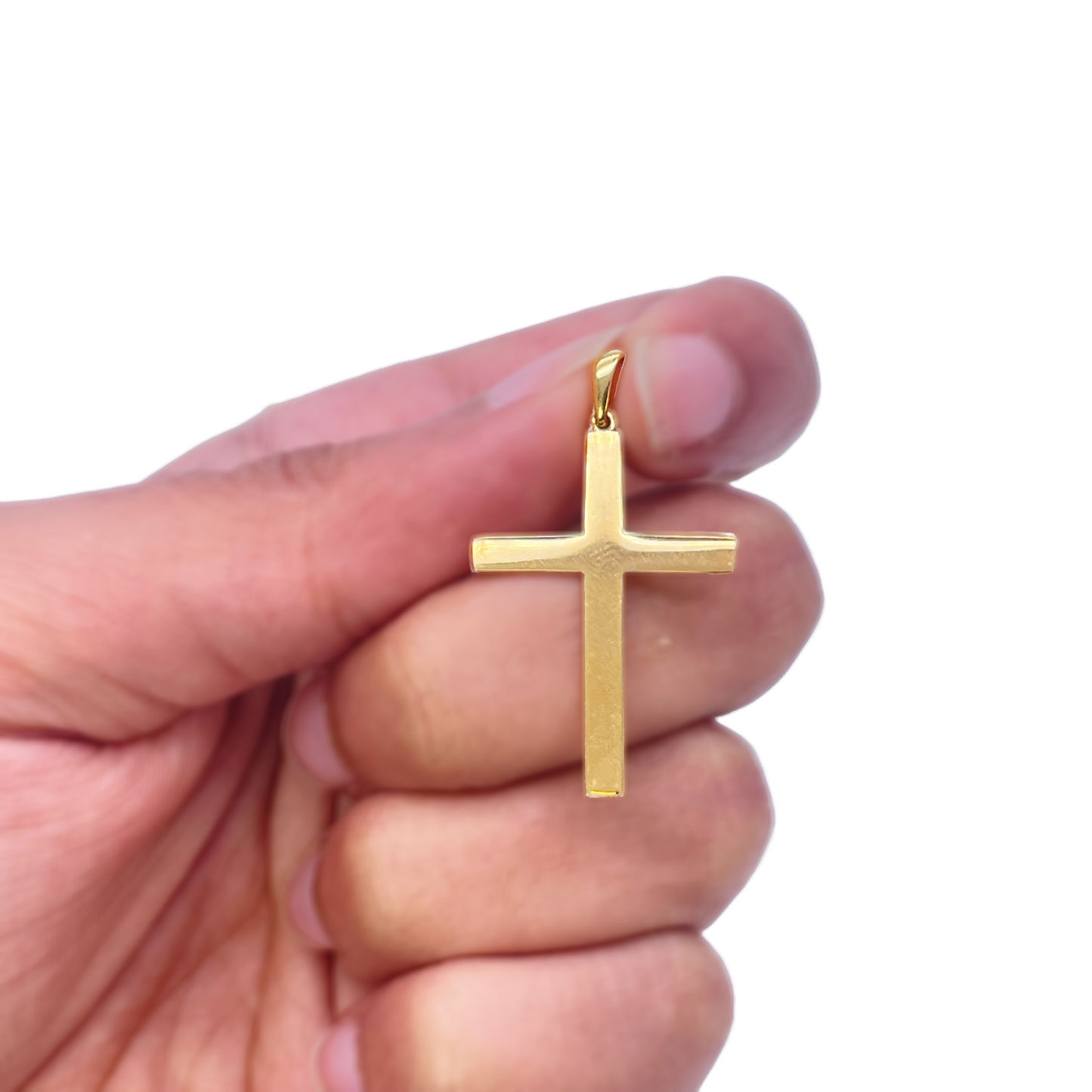 22ct Yellow Gold High Polished Lightweight Classic Cross Pendant