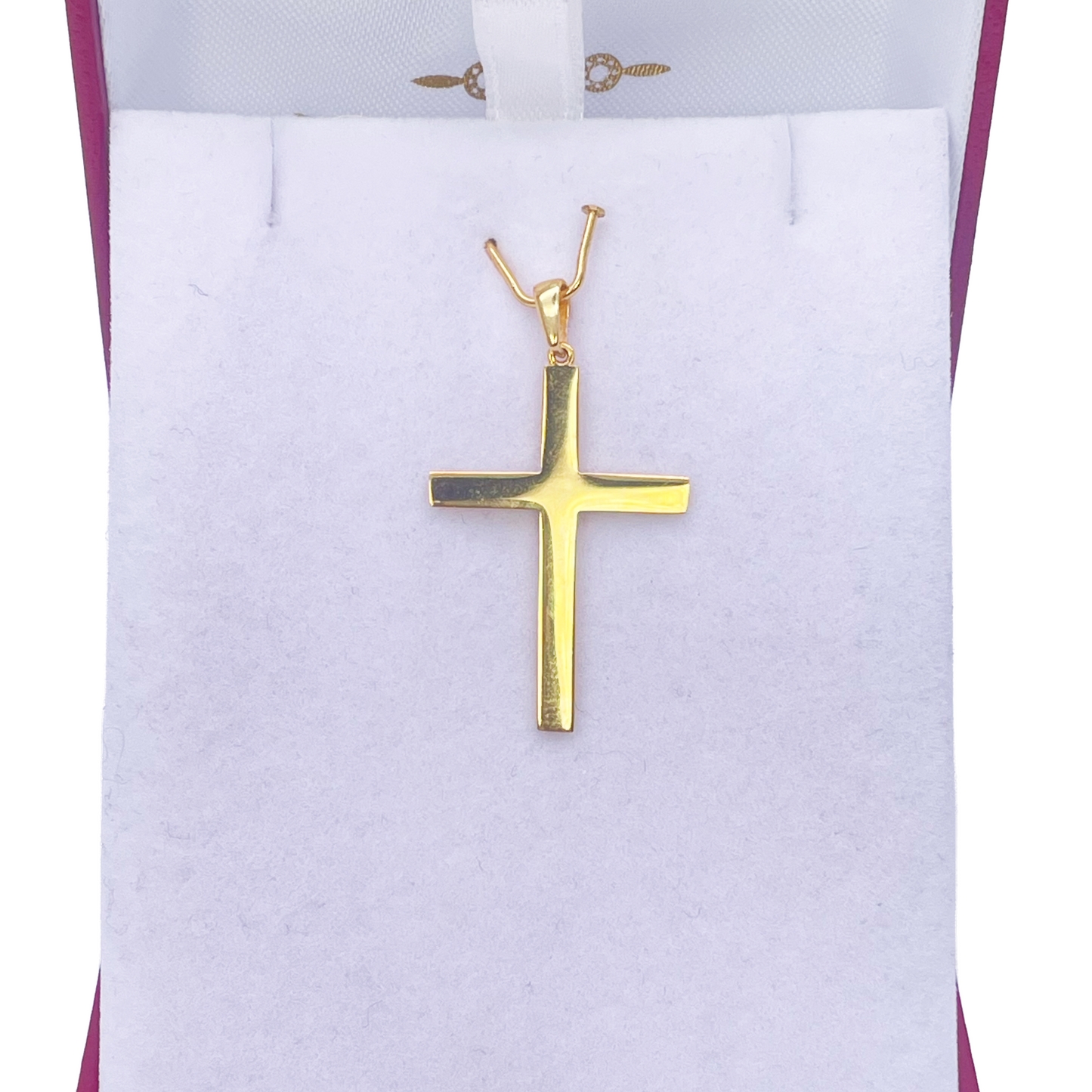 22ct Yellow Gold High Polished Lightweight Classic Cross Pendant