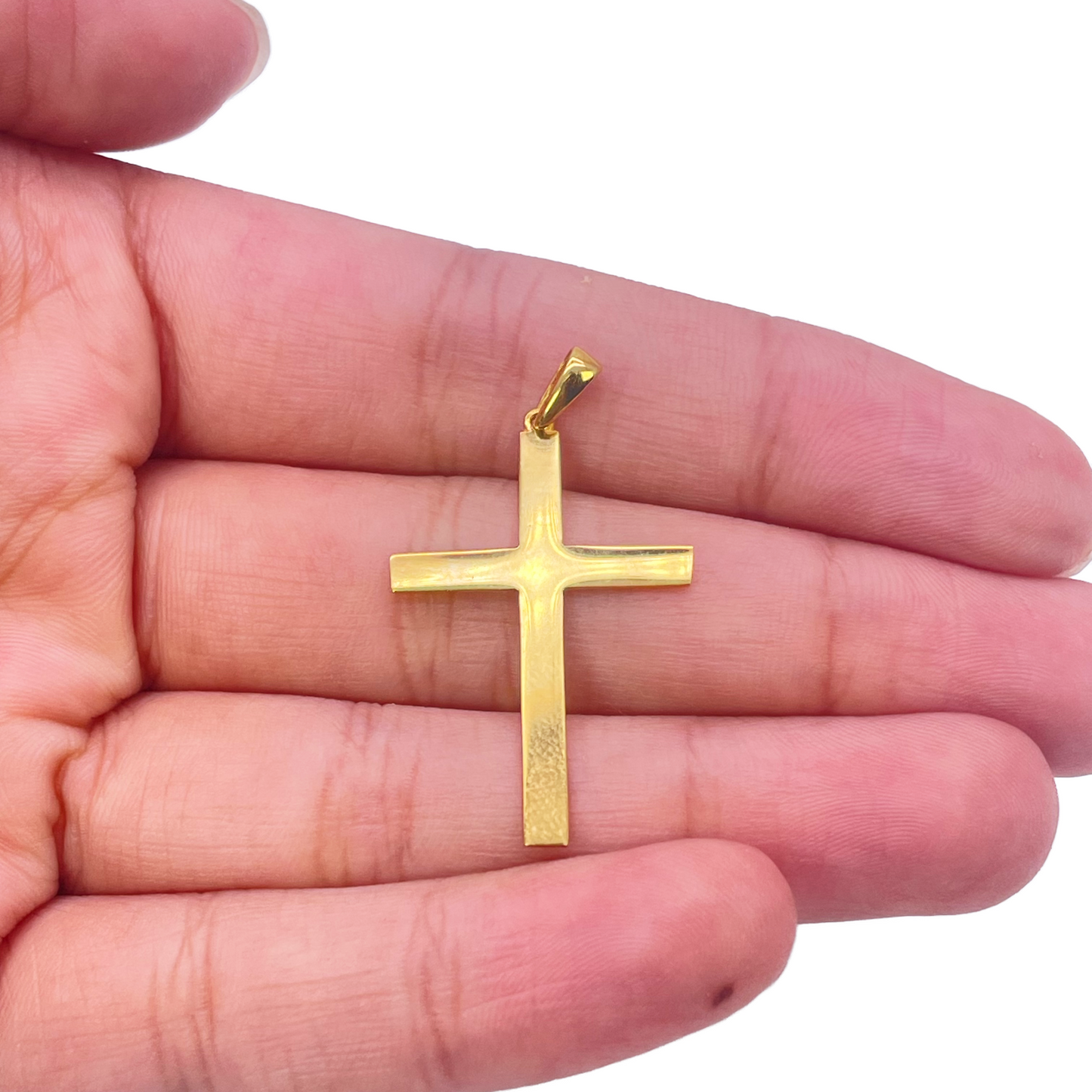 22ct Yellow Gold High Polished Lightweight Classic Cross Pendant