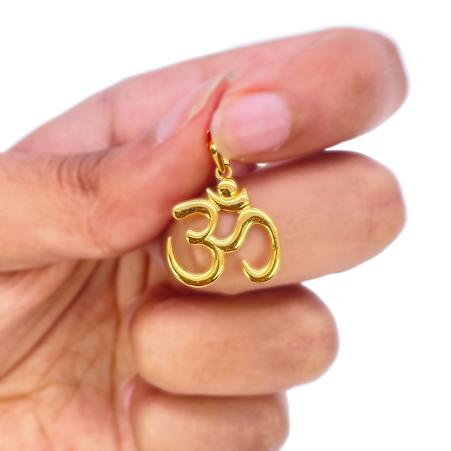 22ct Yellow Gold Classic High Polished Om Pendant 17.7mm Length 16.4mm Width