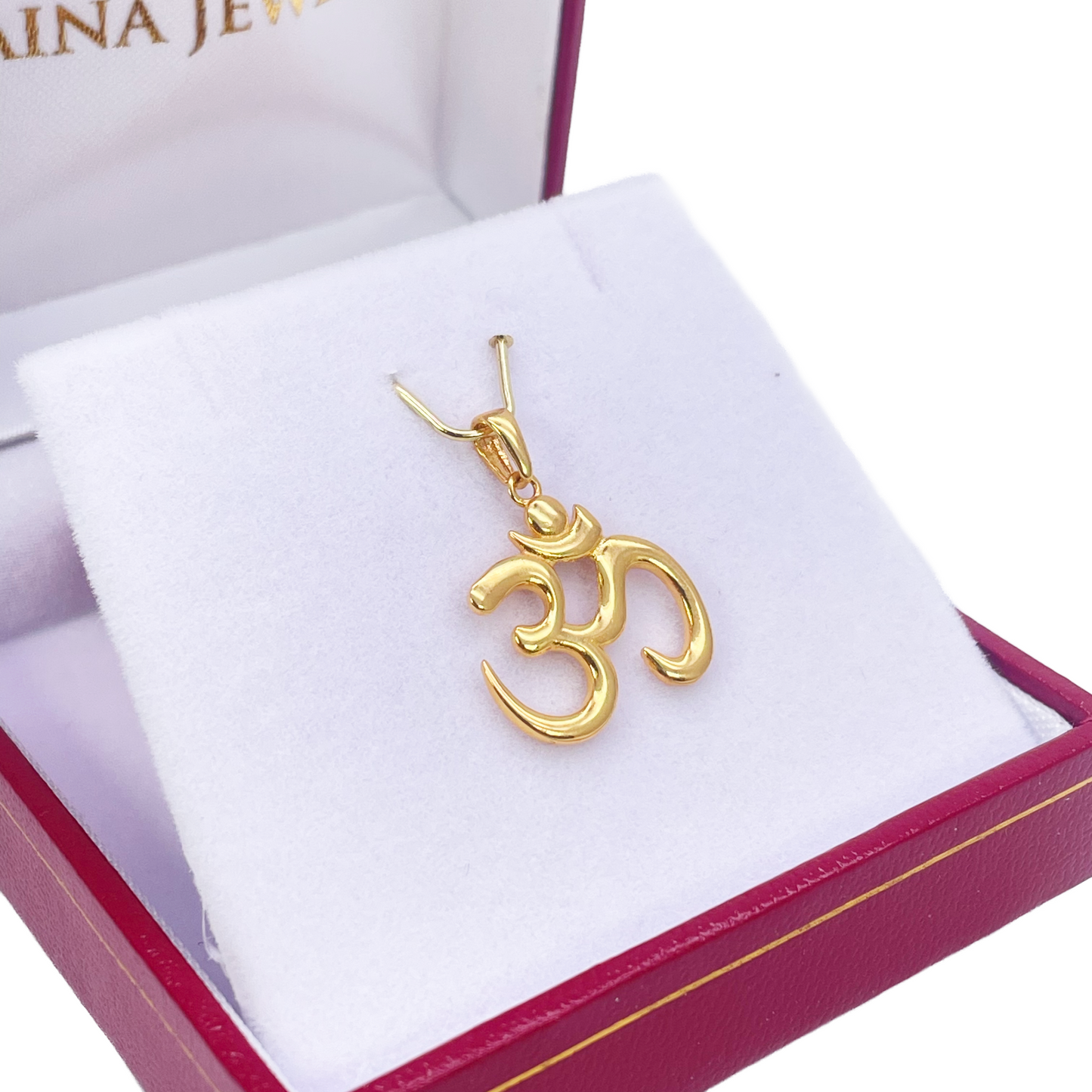 22ct Yellow Gold Classic High Polished Om Pendant 17.7mm Length 16.4mm Width