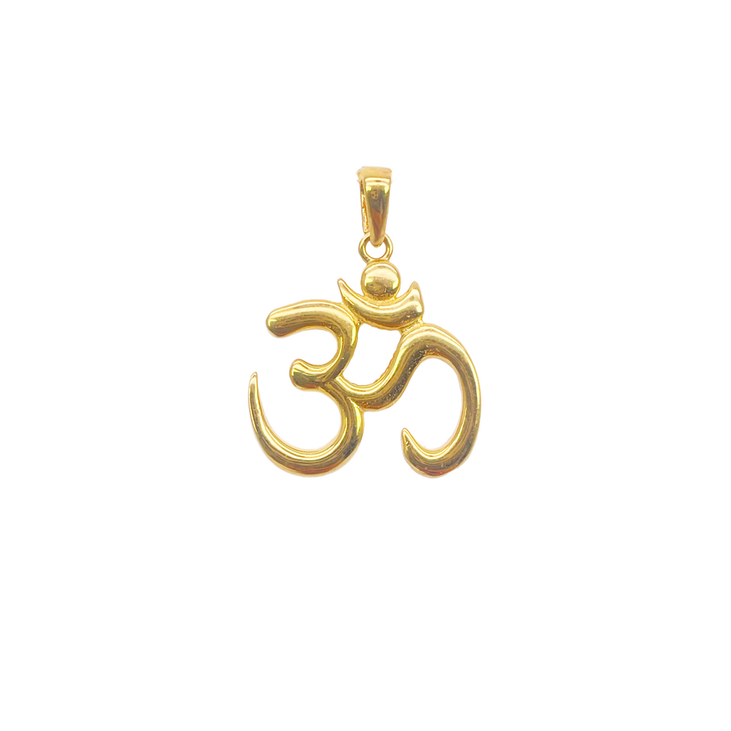 22ct Gold Classic Om Pendant High Polished 17x11.6mm 