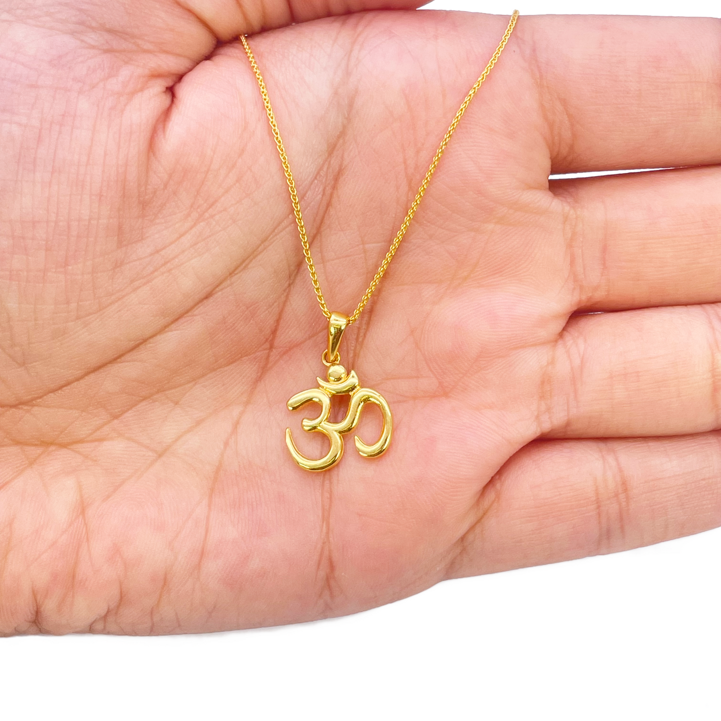 22ct Gold Classic Om Pendant High Polished 17x11.6mm 