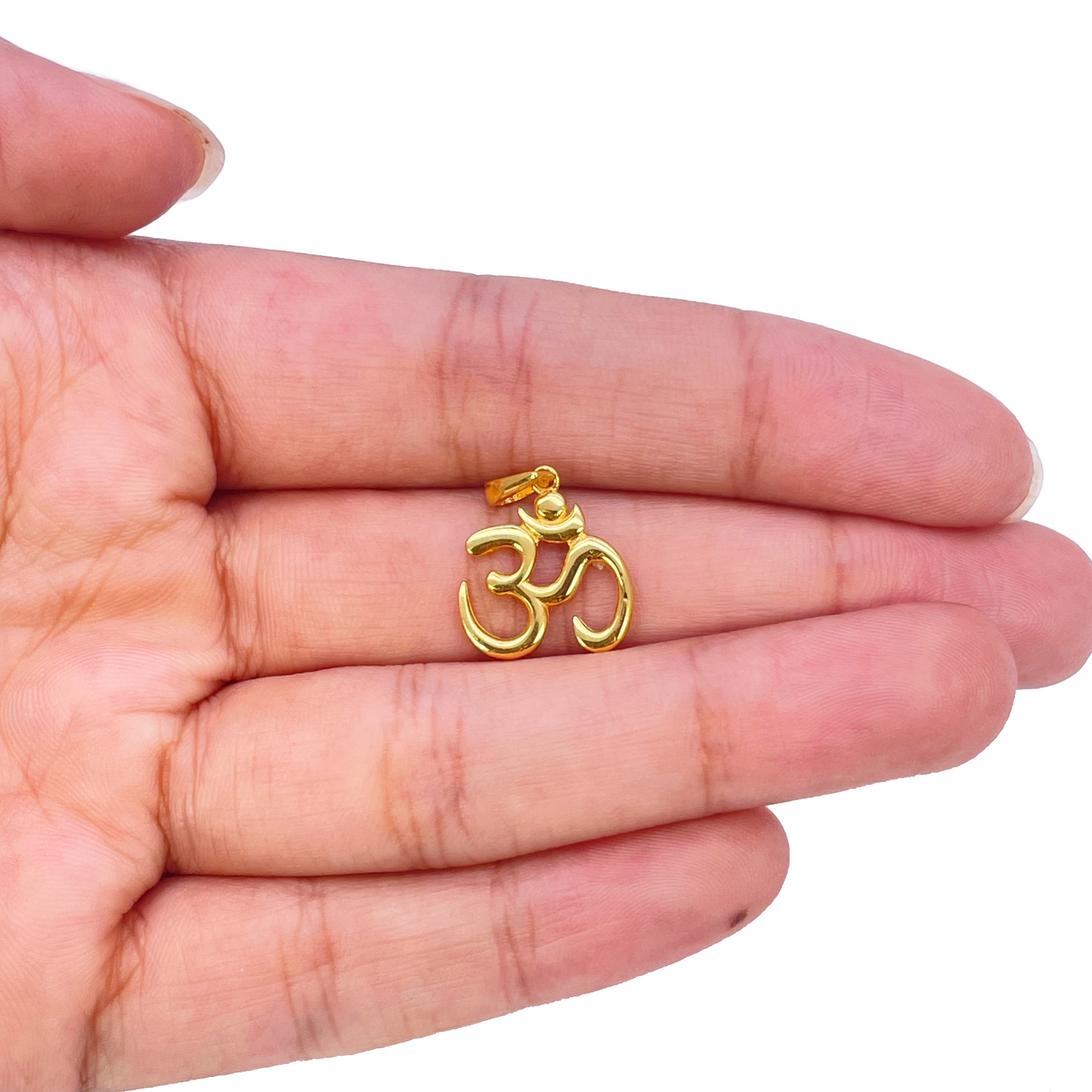 22ct Gold Classic Om Pendant High Polished 17x11.6mm 