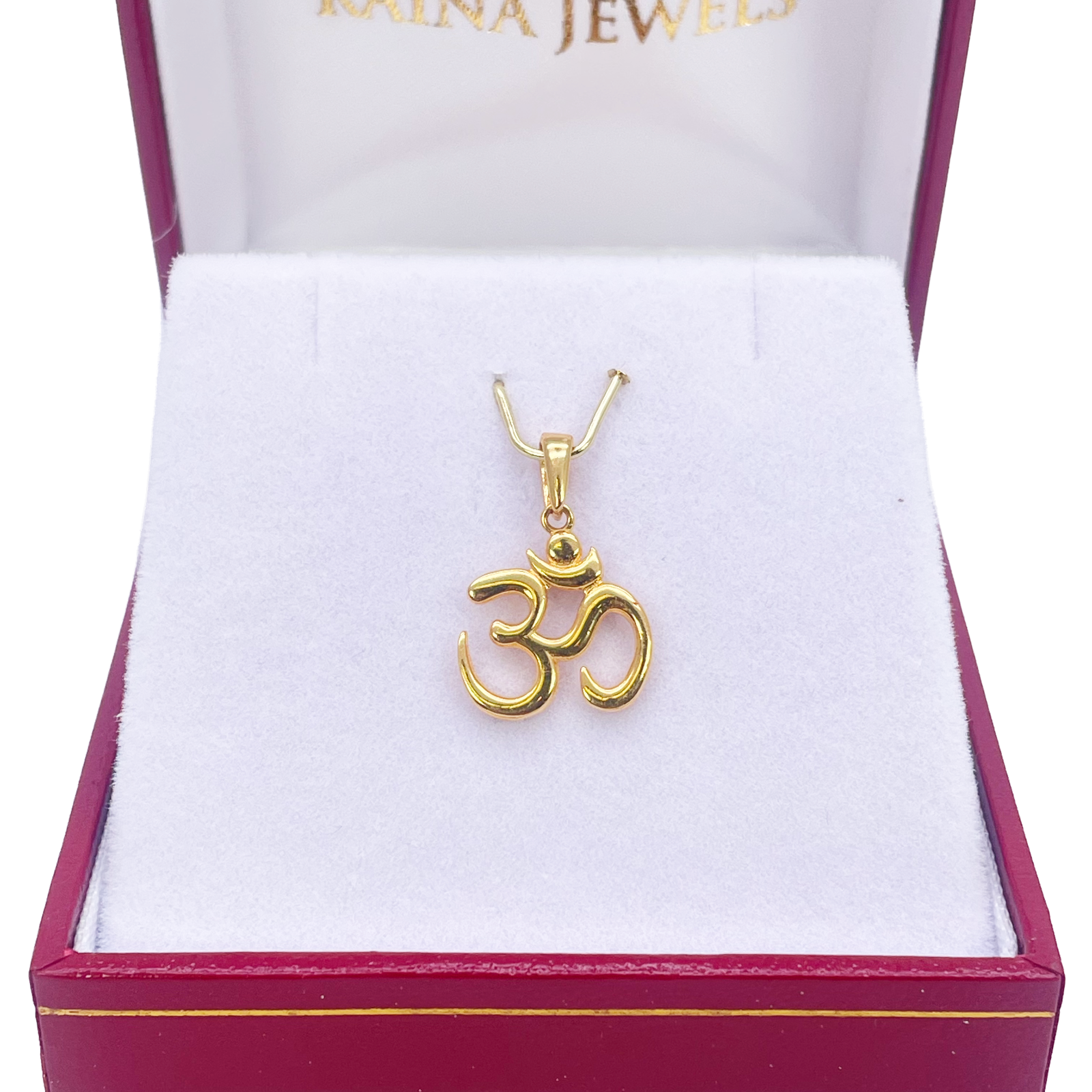 22ct Gold Classic Om Pendant High Polished 17x11.6mm 