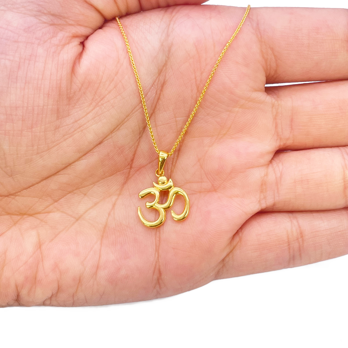 22ct Yellow Gold Classic High Polished Small Om Pendant 15mm Length 10.3mm Width