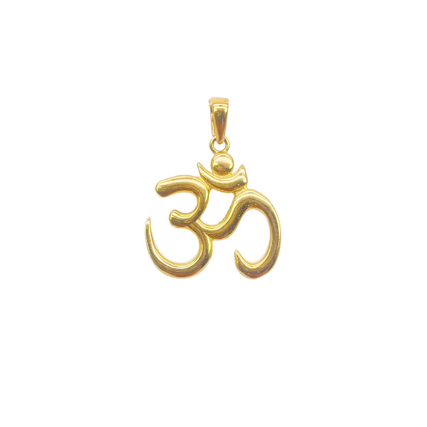 22ct Yellow Gold Classic High Polished Small Om Pendant 15mm Length 10.3mm Width