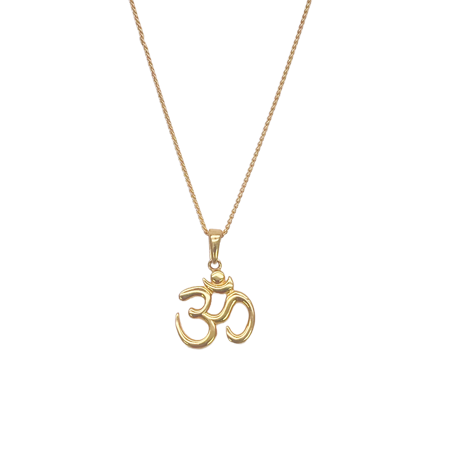 22ct Yellow Gold Classic High Polished Small Om Pendant 15mm Length 10.3mm Width